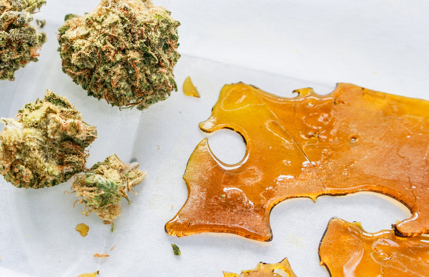 What is 710? THC Concentrate Shatter next to Cannabis Flower