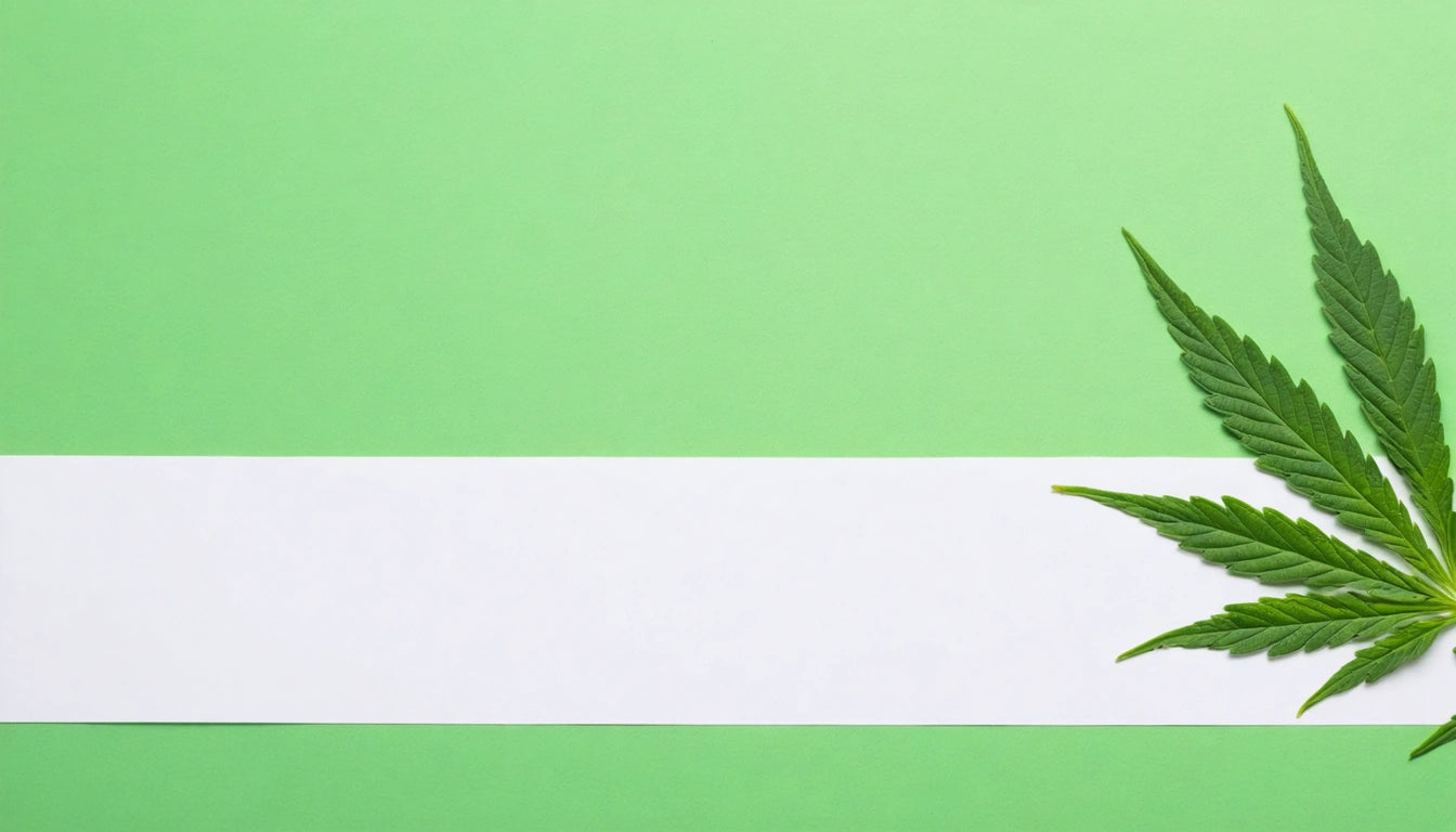 Green leaves on a green background with a white horizontal stripe across the center