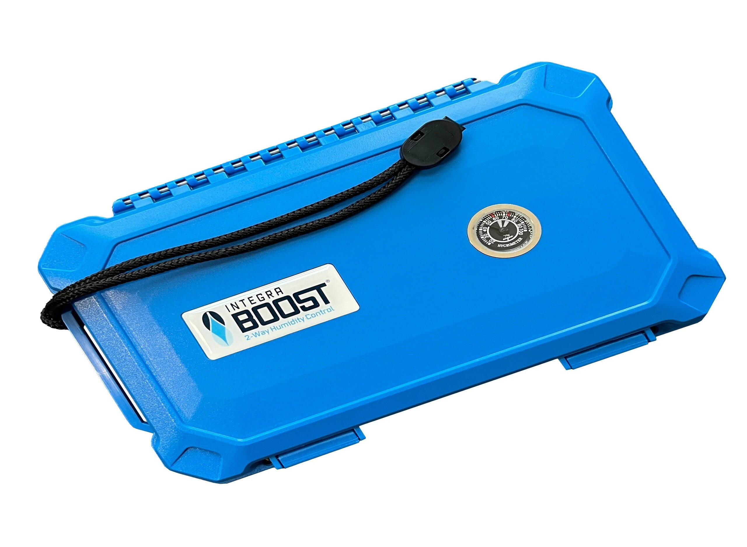 Four small potted plants next to two glass bottles, one filled with amber liquid, on a wooden surface with blurred greenery