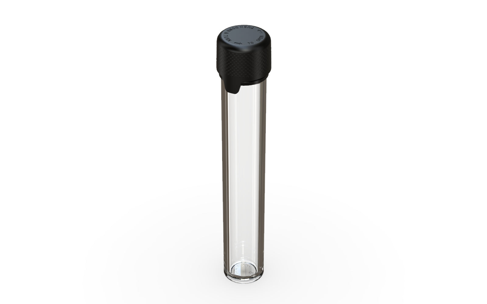 CHUBBY GORILLA | Child Resistant Clear Plastic Aviator Pre-Roll Tubes w/ Black Cap | 25mm - 115mm - 400 Count