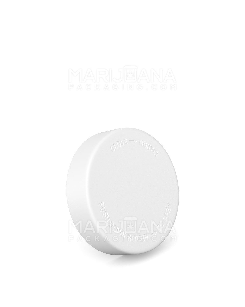 POLLEN GEAR Flush V2 Child Resistant Smooth Push Down & Turn Plastic Universal Caps w/ PE Foam Liner | 48mm - Matte White | Sample