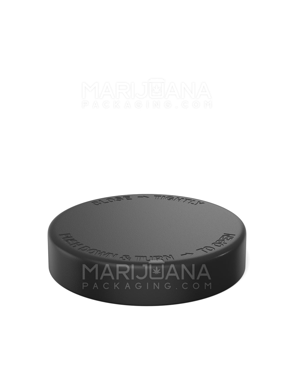 POLLEN GEAR | Child Resistant Wide Mouth Push Down & Turn Plastic Caps w/ Pressure Seal Liner | 66mm - Matte Black - 540 Count