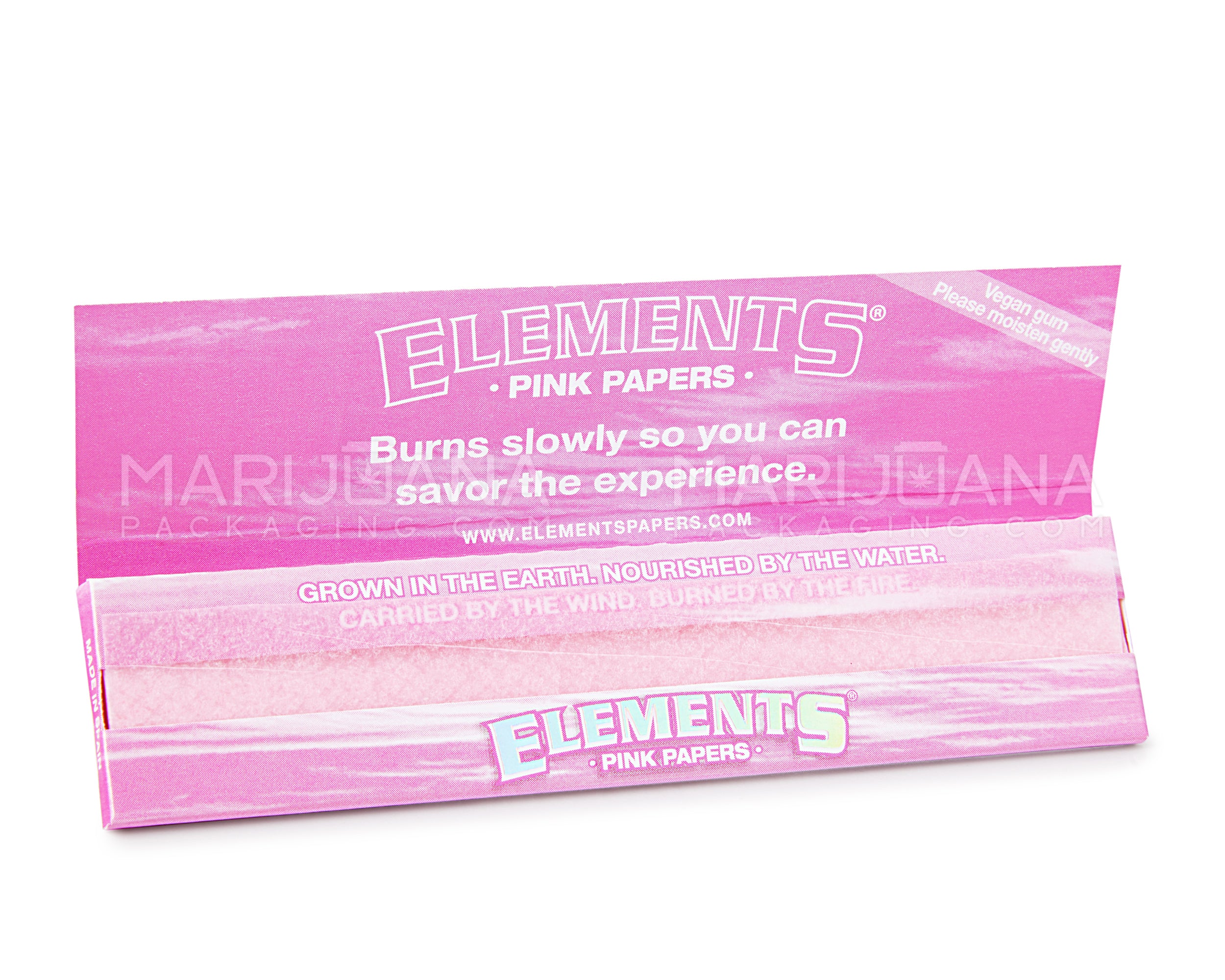 ELEMENTS | 'Retail Display' King Size Slim Ultra Thin Rolling Papers | 116mm - Pink Rice Paper - 50 Count - 3