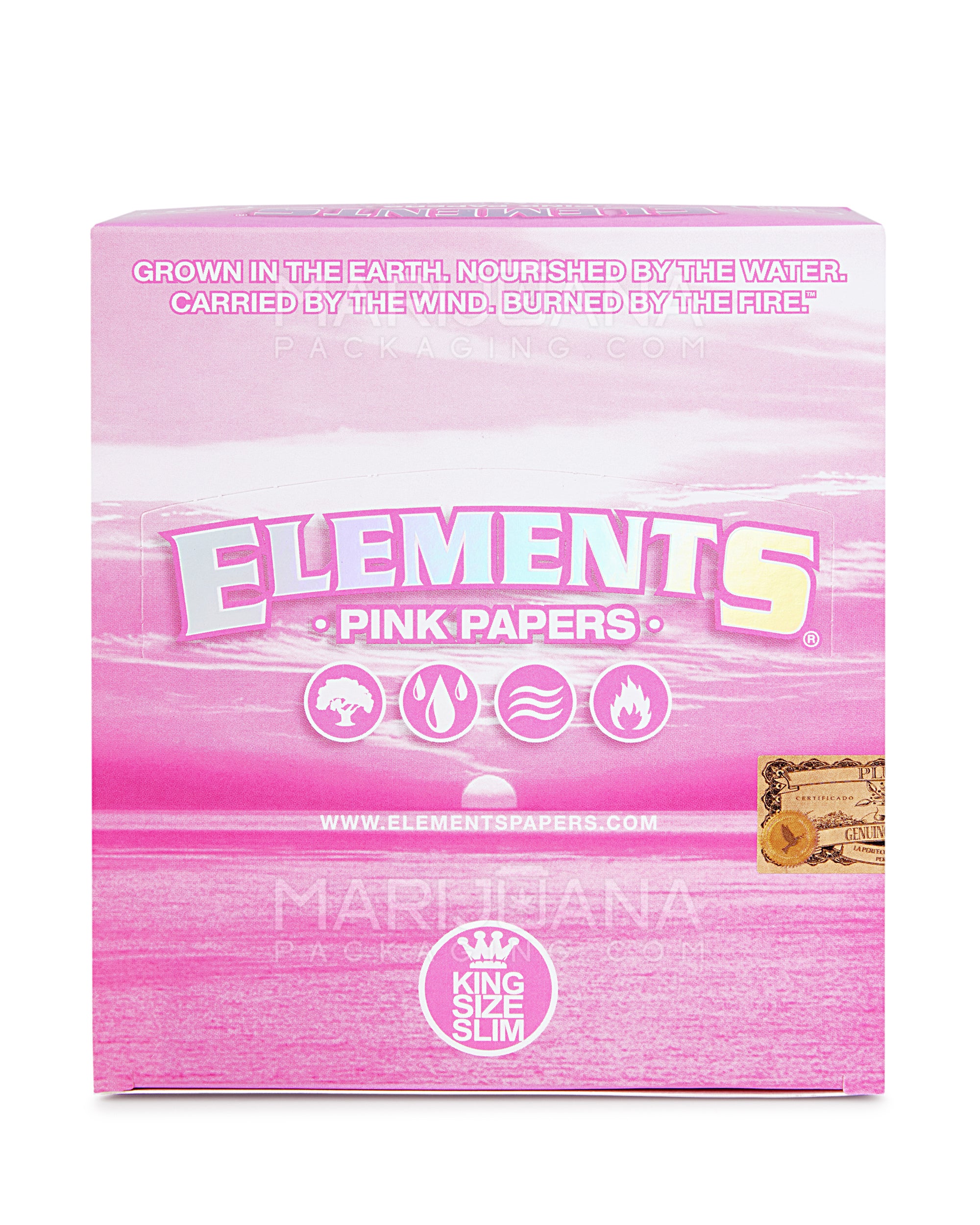 ELEMENTS | 'Retail Display' King Size Slim Ultra Thin Rolling Papers | 116mm - Pink Rice Paper - 50 Count - 4