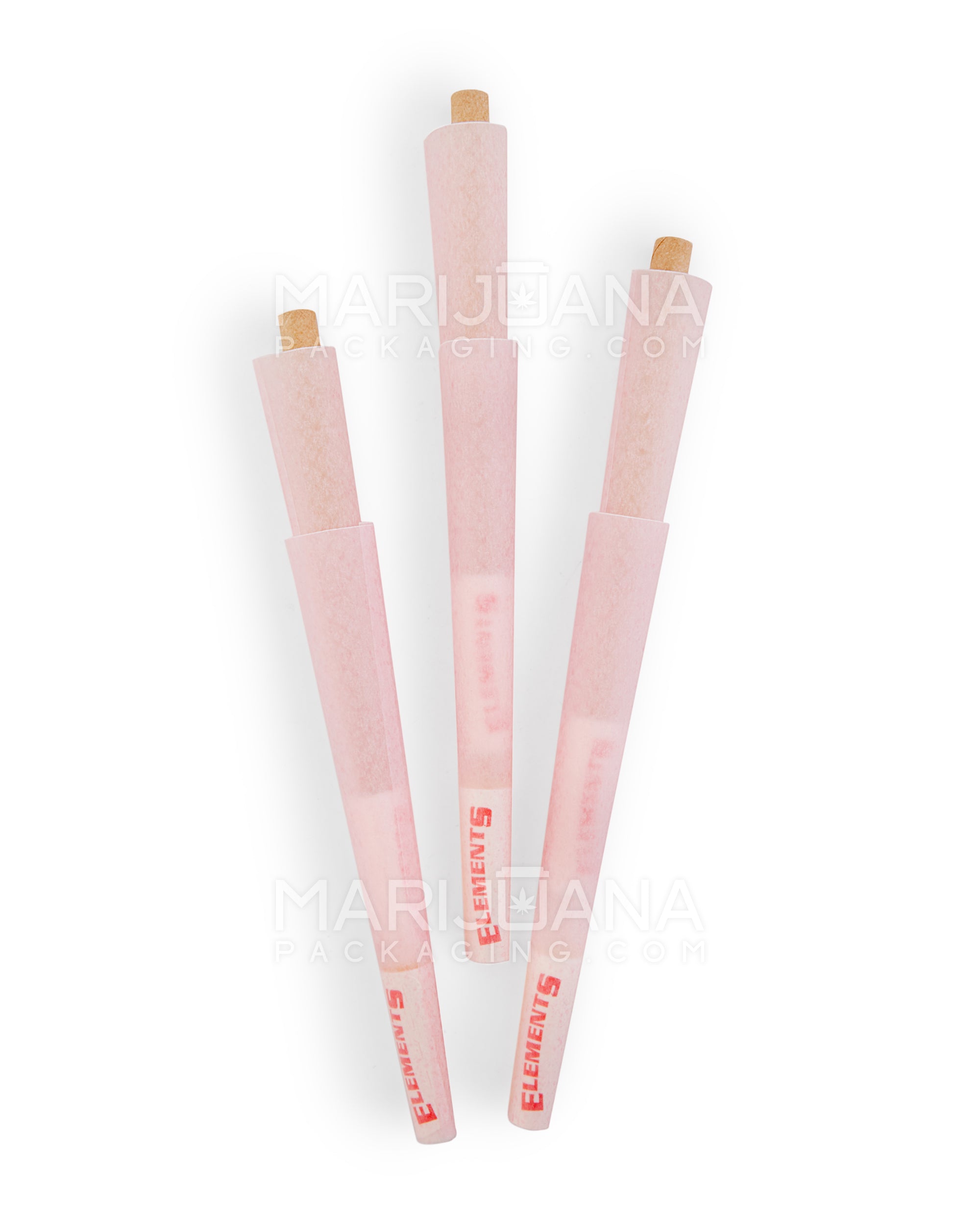 ELEMENTS | 'Retail Display' 1 1/4 Size Ultra Thin Pre-Rolled Cones | 84mm - Pink Rice Paper - 32 Count - 3