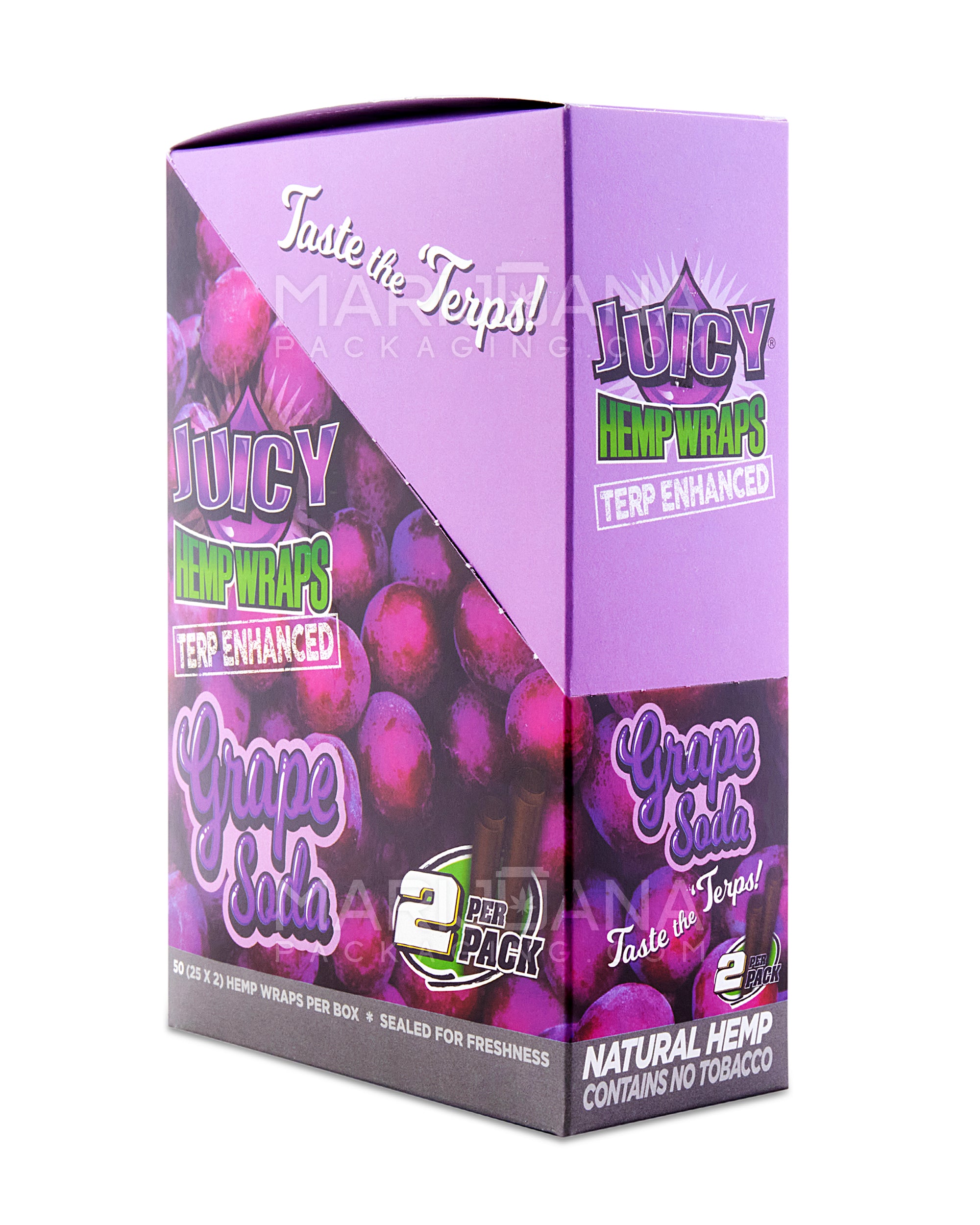 JUICY JAY'S | 'Retail Display' Terp Enhanced Natural Hemp Wraps | 109mm - Grape Soda - 25 Count - 2