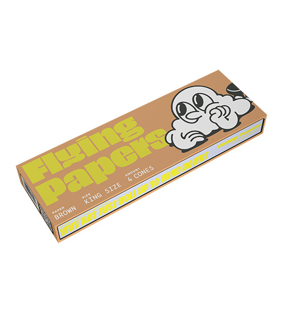 FLYING PAPERS | 'Retail Display' Pre-Rolled Cones | 109mm - Organic Brown Paper - 60 Count
