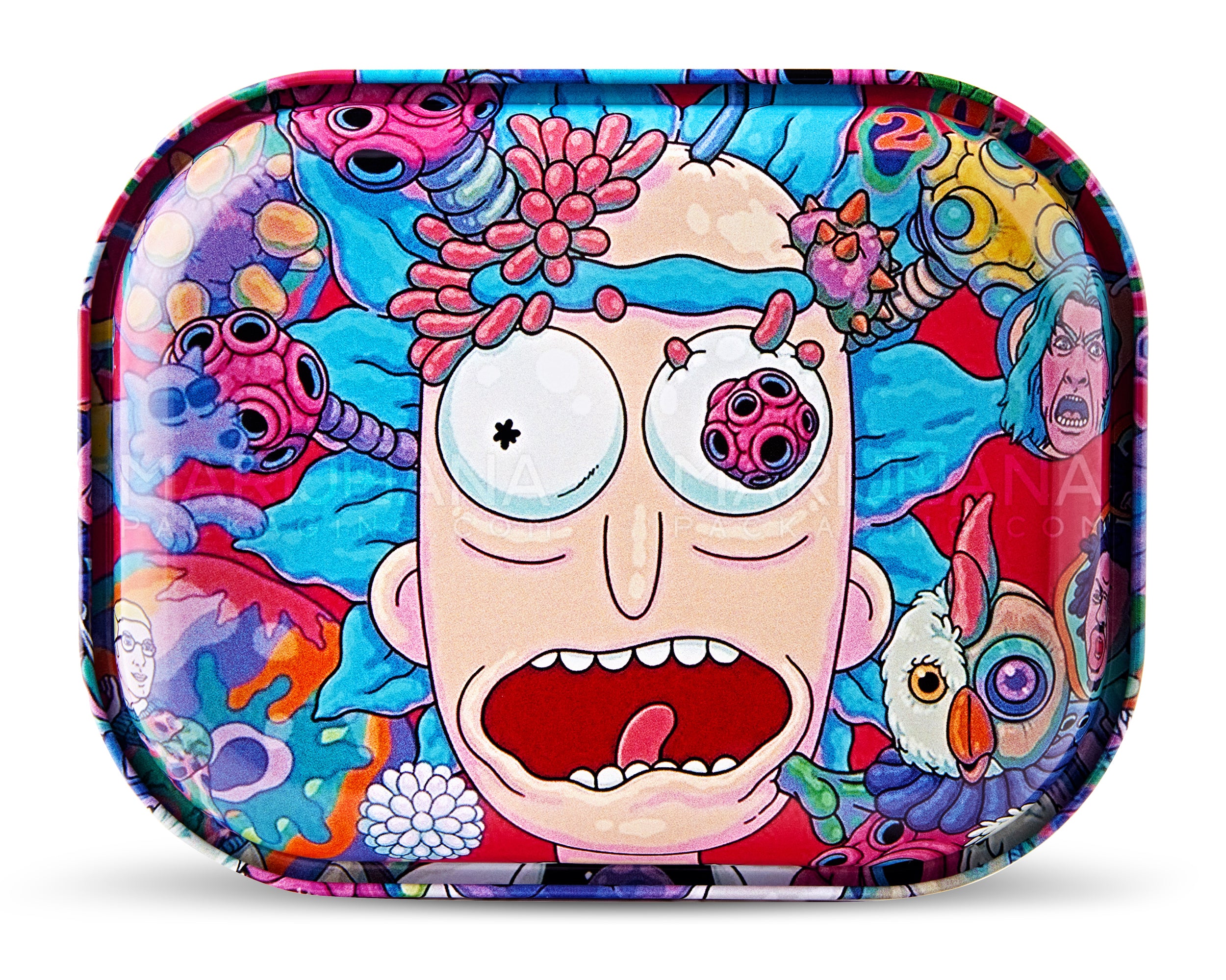 R&M Trippy Rolling Tray w/ Magnetic Cover | 7in x 5.5in - Mini - Metal