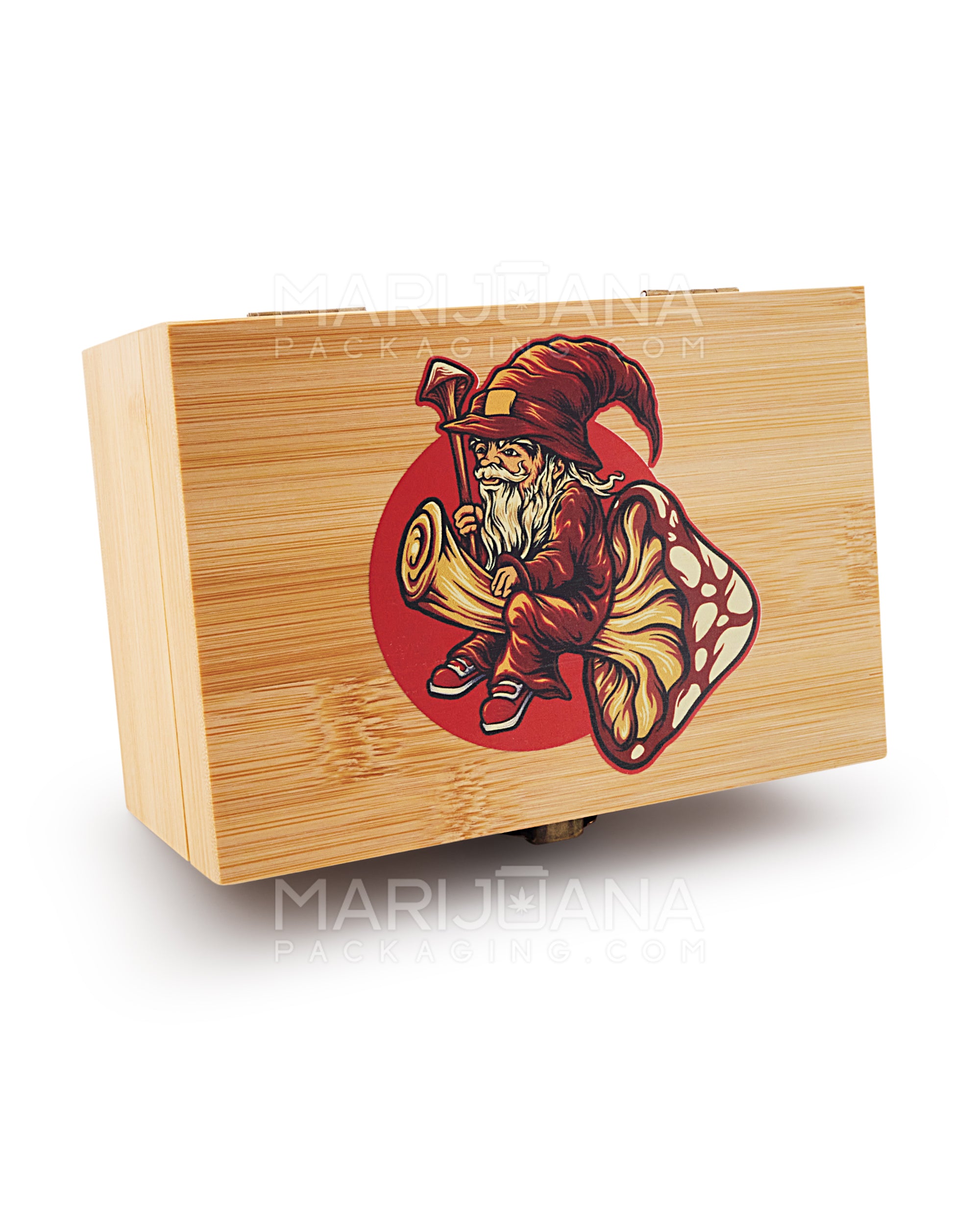 Wizard Riding Mushroom Wooden Latch Lock Stash Box w/ Accessories | 152mm - Wood - 2