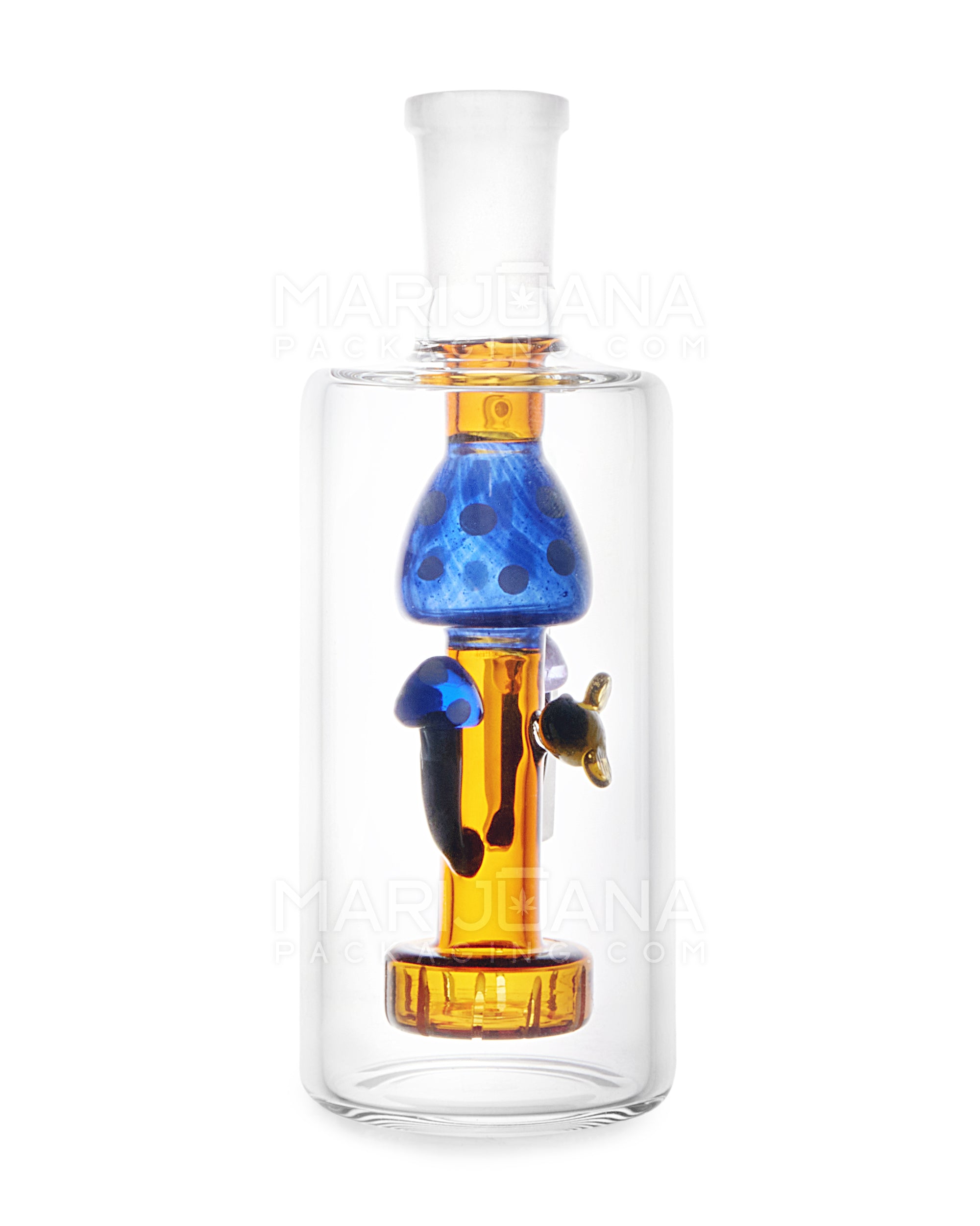 Amber Mushroom Glass Ashcatcher | 14mm - 90 Degree - Male