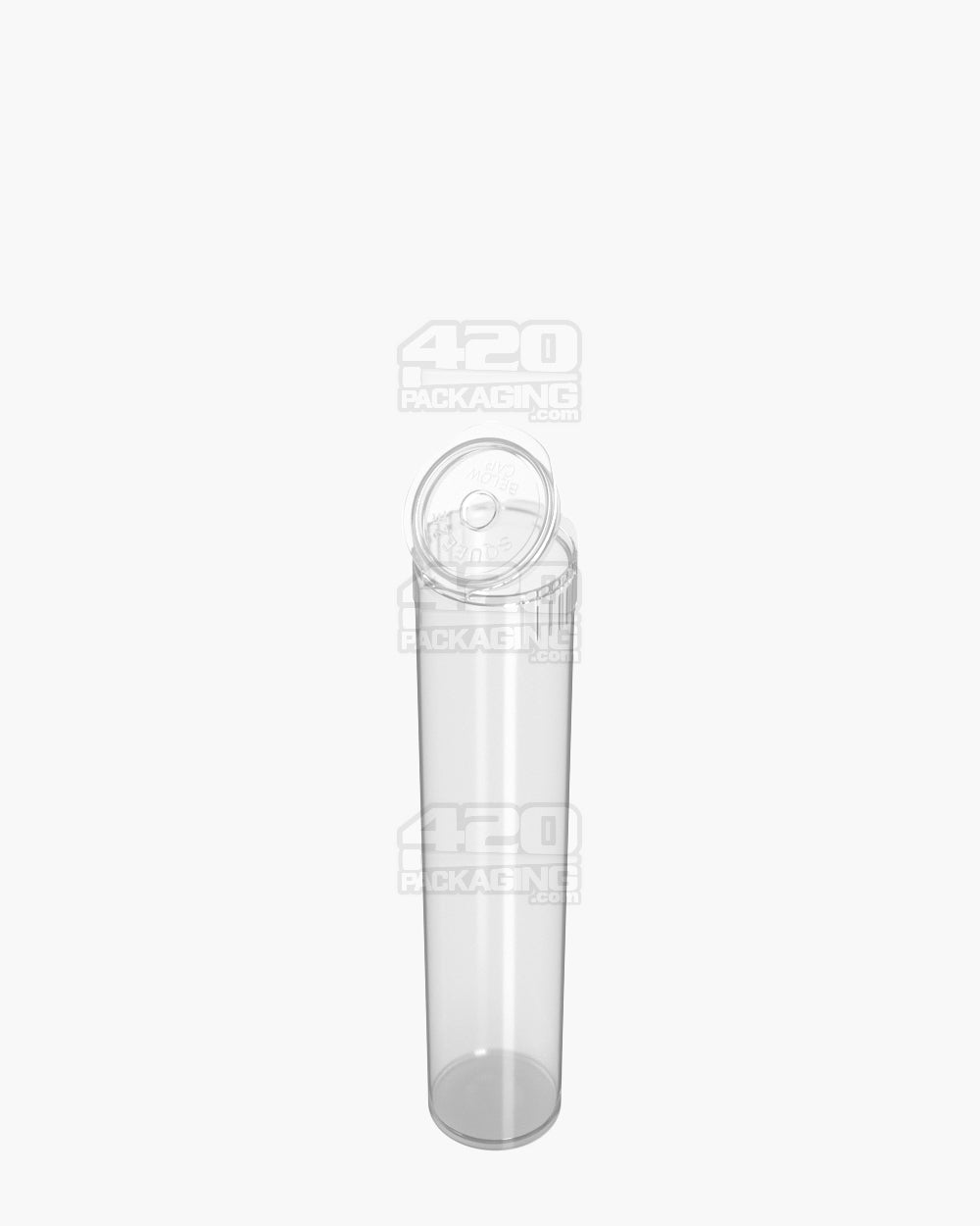 90mm Pollen Gear Child Resistant 1 1/4 Size Pop Top Transparent Clear Plastic Pre-Roll Tubes 1000/Box - 7