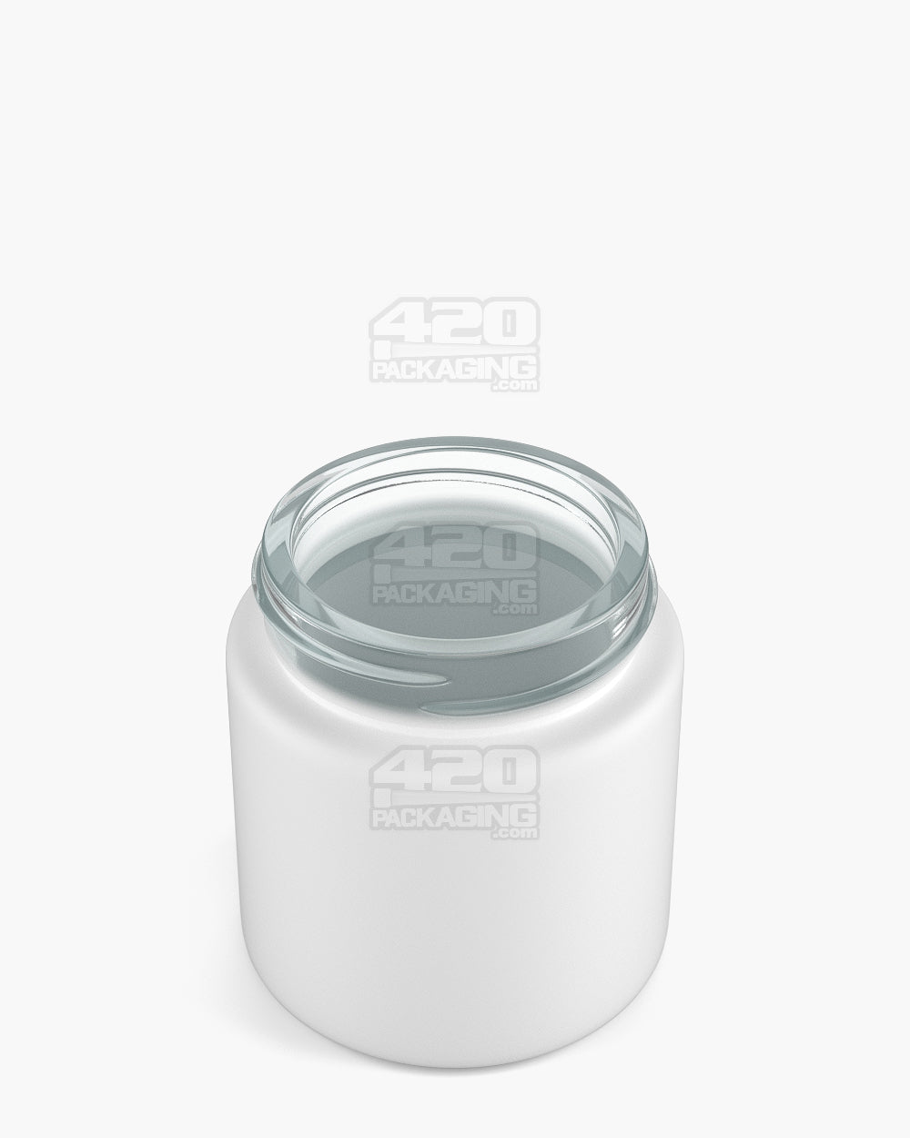 POLLEN GEAR | Flush V2 Rounded Base Matte White Glass Jars | 48mm - 3oz - 120 Count
