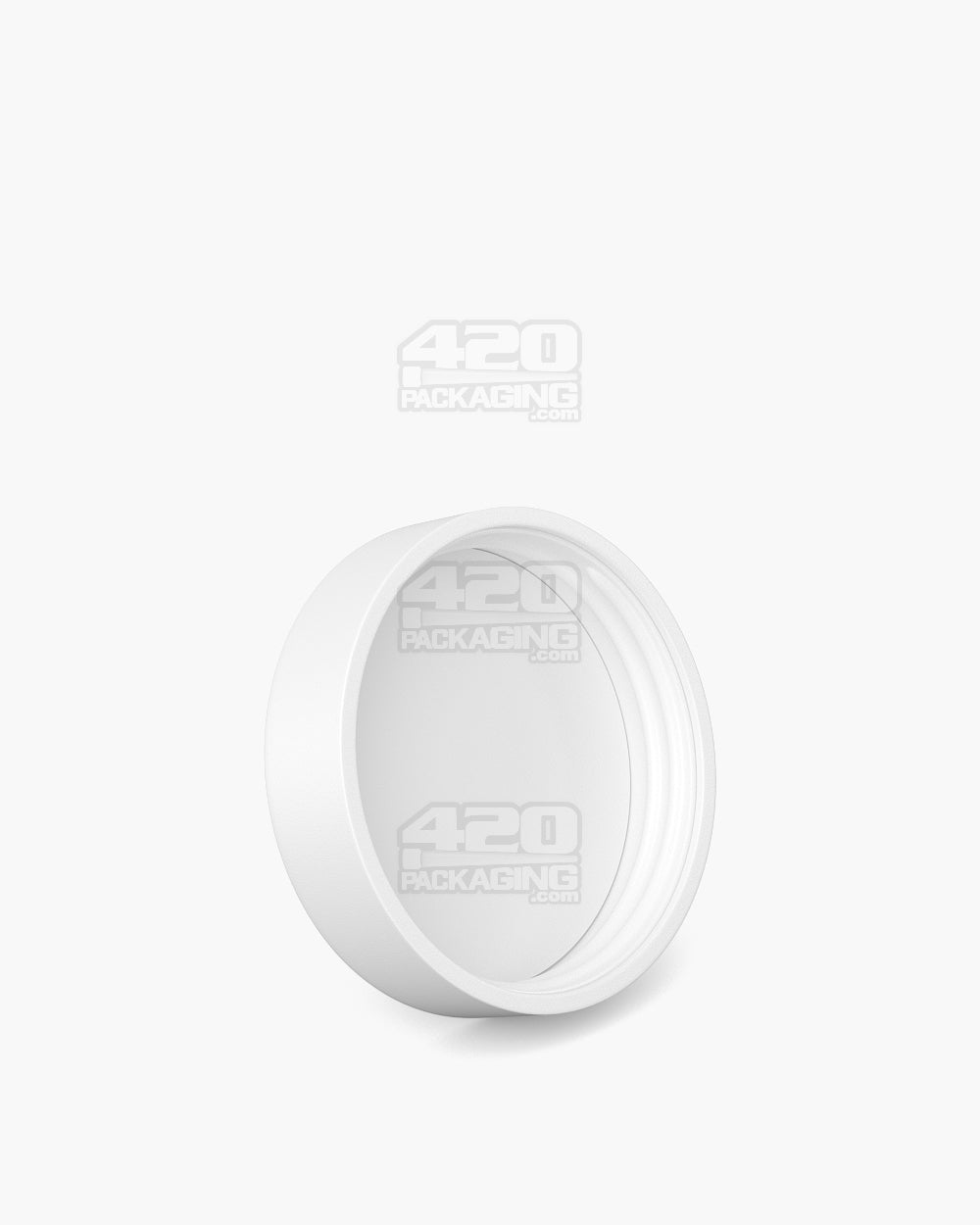 POLLEN GEAR | Flush V2 Child Resistant Smooth Push Down & Turn Plastic Universal Caps w/ PE Foam Liner | 48mm - Matte White - 120 Count