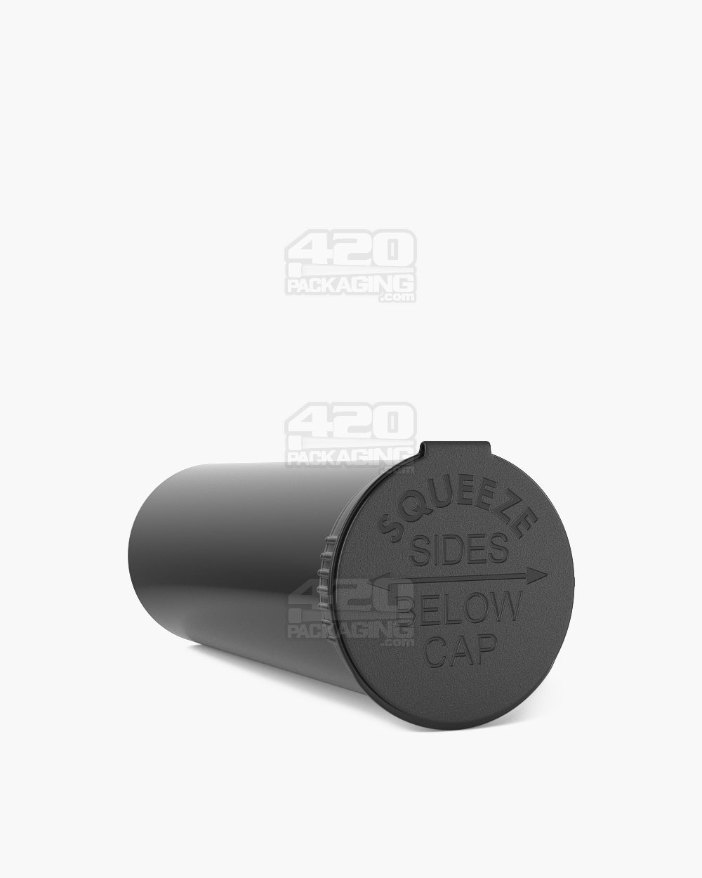 POLLEN GEAR | Child Resistant Opaque Black Pop Top Bottles | 60dr - 14g - 128 Count