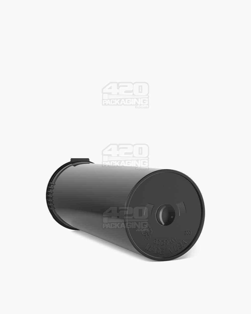 POLLEN GEAR | Child Resistant Opaque Black Pop Top Bottles | 60dr - 14g - 128 Count