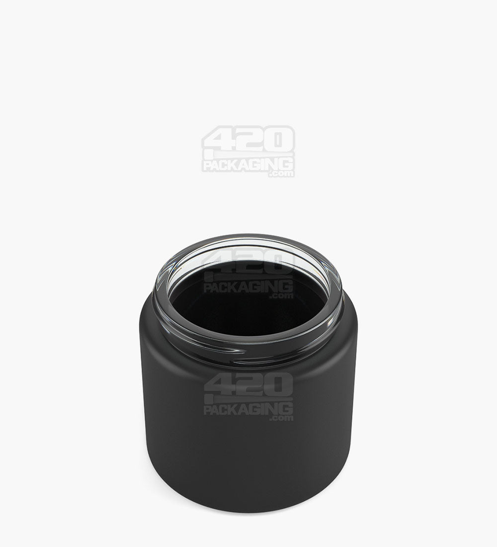 POLLEN GEAR | Wide Mouth Straight Sided Matte Black Glass Jars | 66mm - 6oz - 60 Count