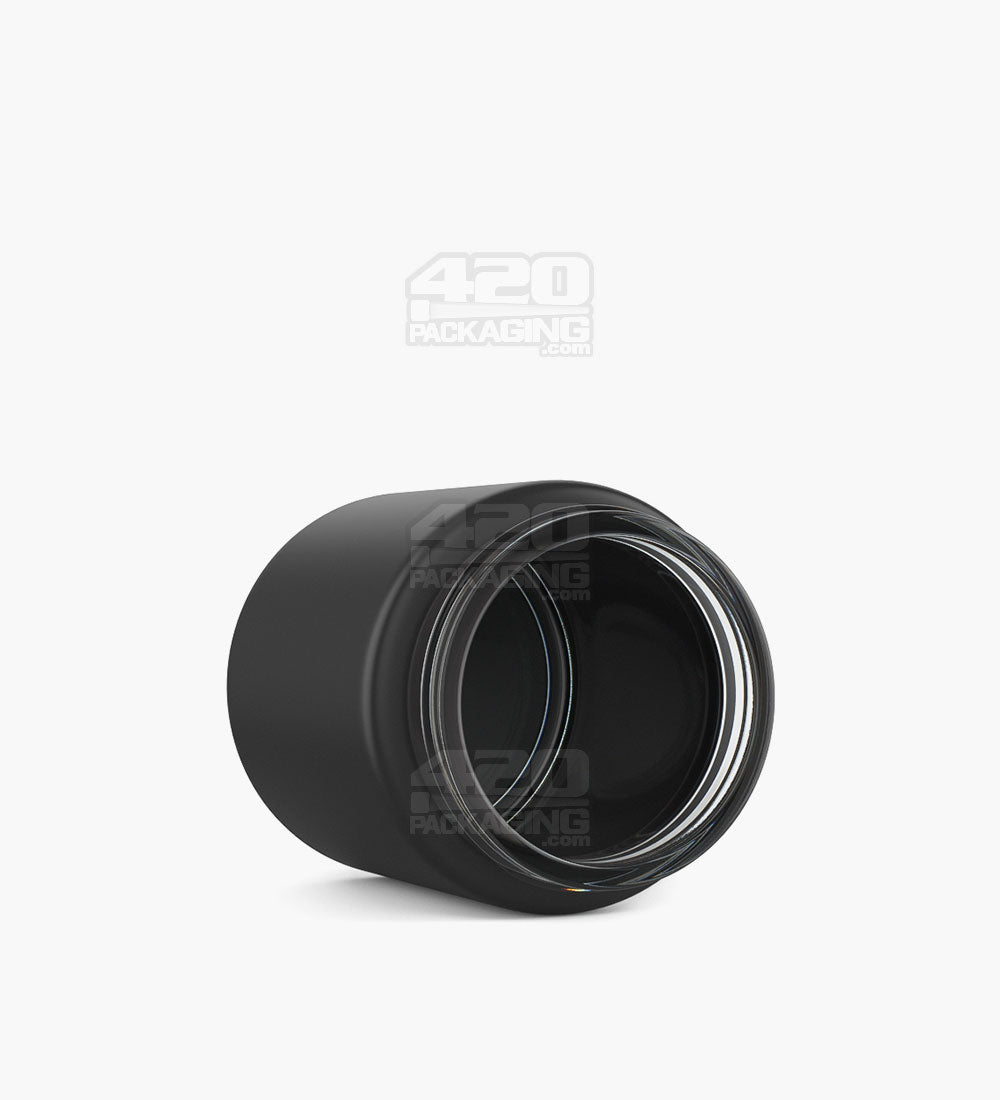 POLLEN GEAR | Wide Mouth Straight Sided Matte Black Glass Jars | 66mm - 6oz - 60 Count