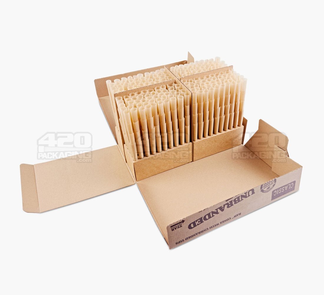 RAW King Size 109mm Unbranded Pre Rolled Cones 800/Box - 3