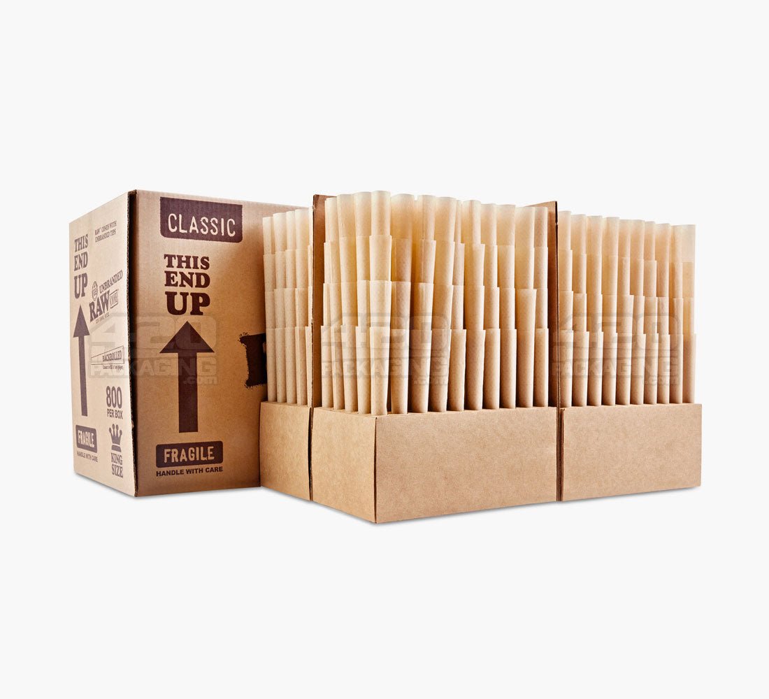 RAW King Size 109mm Unbranded Pre Rolled Cones 800/Box - 4