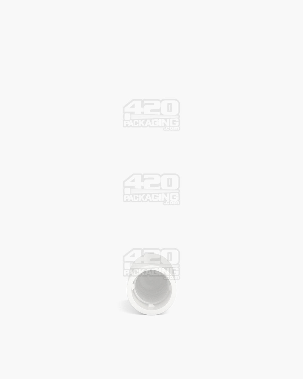 15mm Pollen Gear Slim Child Resistant Push Down & Turn Tall Flat Plastic Caps - Matte White - 500/Box - 5