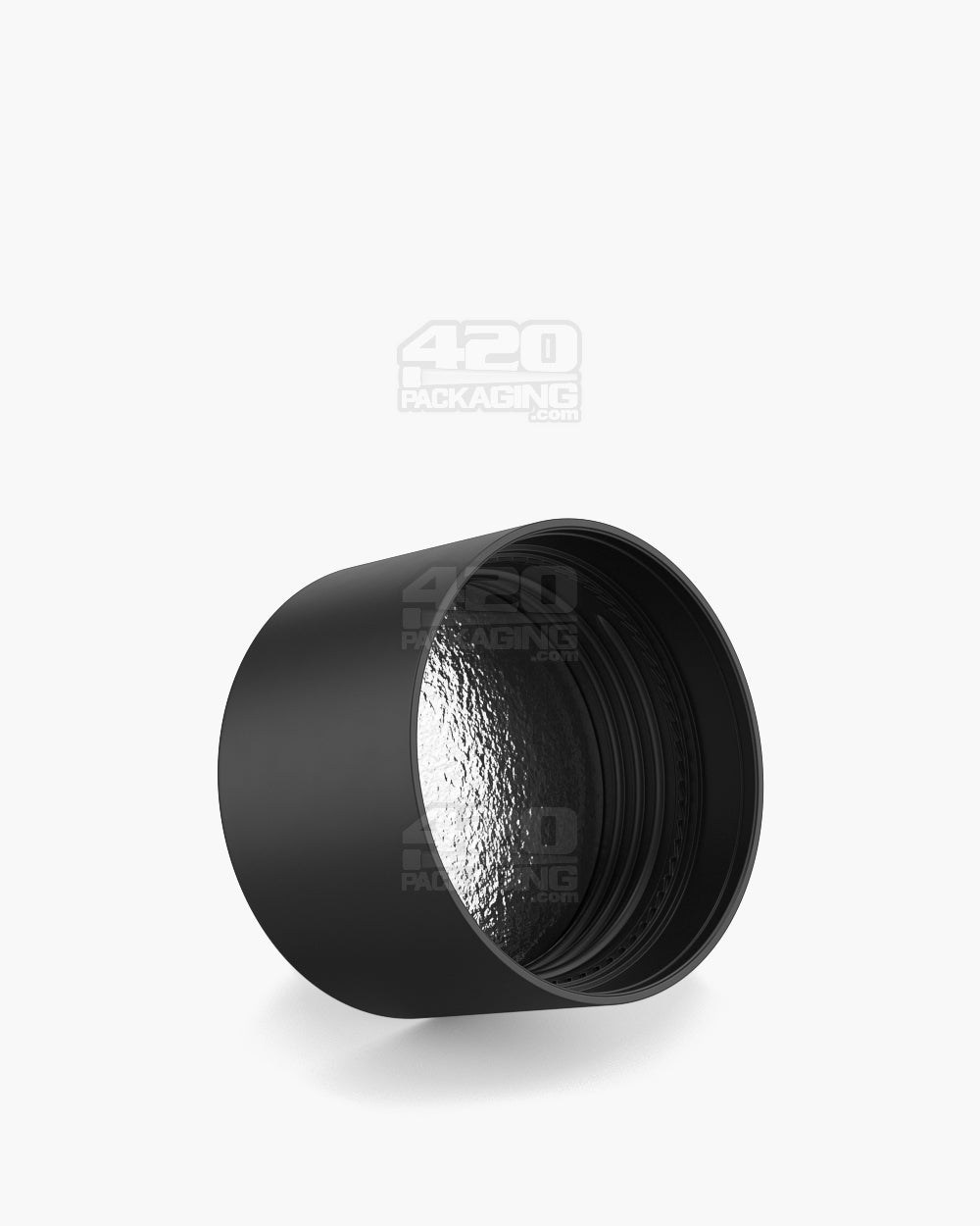 POLLEN GEAR | HiLine Child Resistant Smooth Push Down & Turn Plastic Flat Caps w/ 3 Layer Foil Liner| 52mm - Matte Black - 72 Count