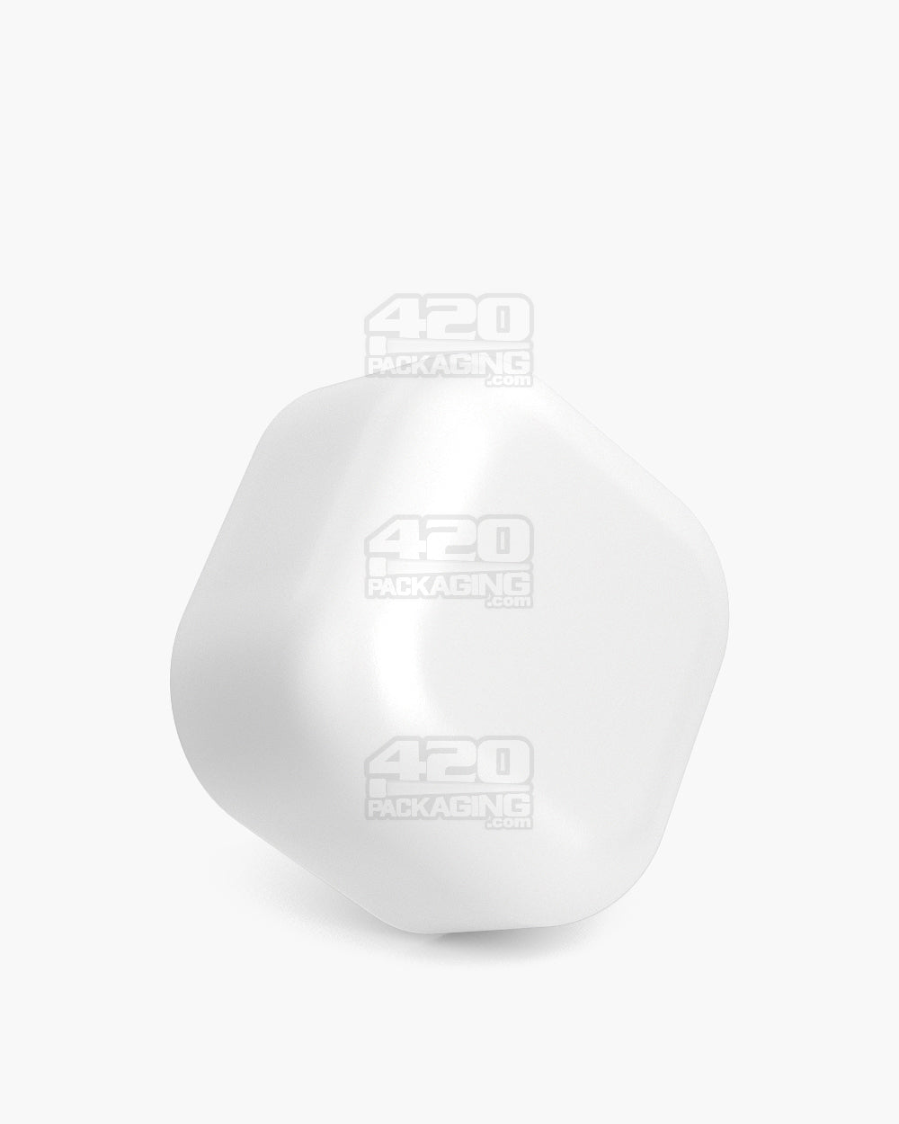 POLLEN GEAR | Child Resistant Rounded SoftSquare Push Down & Turn Plastic Caps | 46mm - Matte White - 72 Count