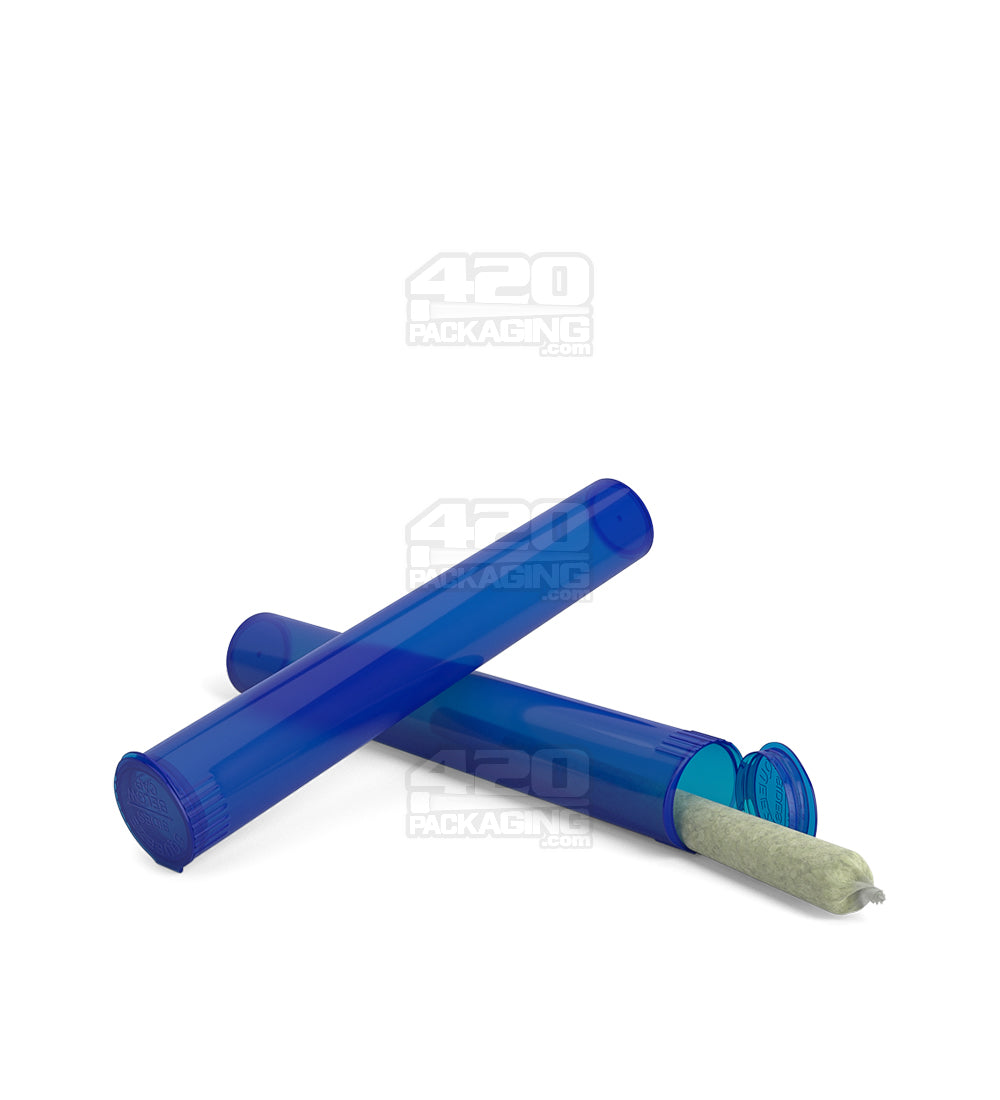 Child Resistant | King Size Pop Top Translucent Plastic Pre-Roll PCR Tubes | 116mm - Blue - 1000 Count