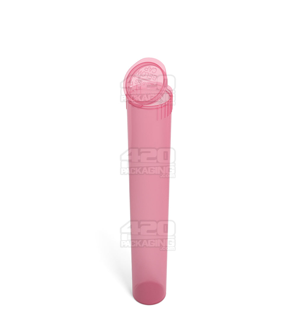 Child Resistant | King Size Pop Top Translucent Plastic Pre-Roll PCR Tubes | 116mm - Pink - 1000 Count