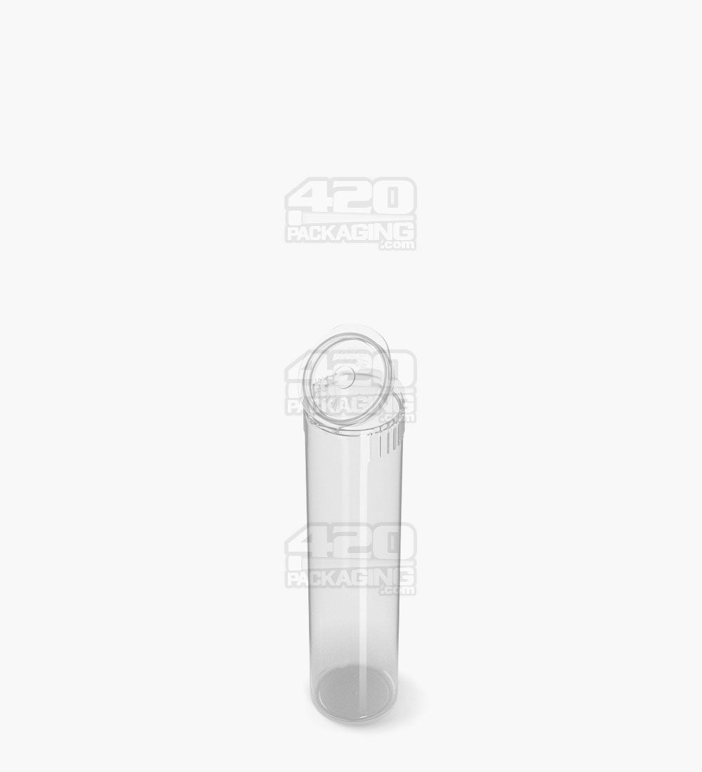 Child Resistant | Pop Top Plastic Pre-Roll Tubes (Open) | 78mm - Clear - 1200 Count
