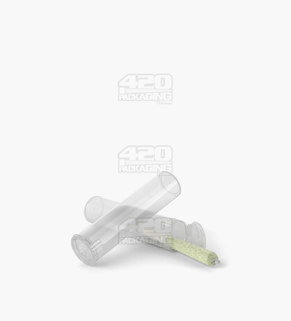Child Resistant | Pop Top Plastic Pre-Roll Tubes (Open) | 78mm - Clear - 1200 Count