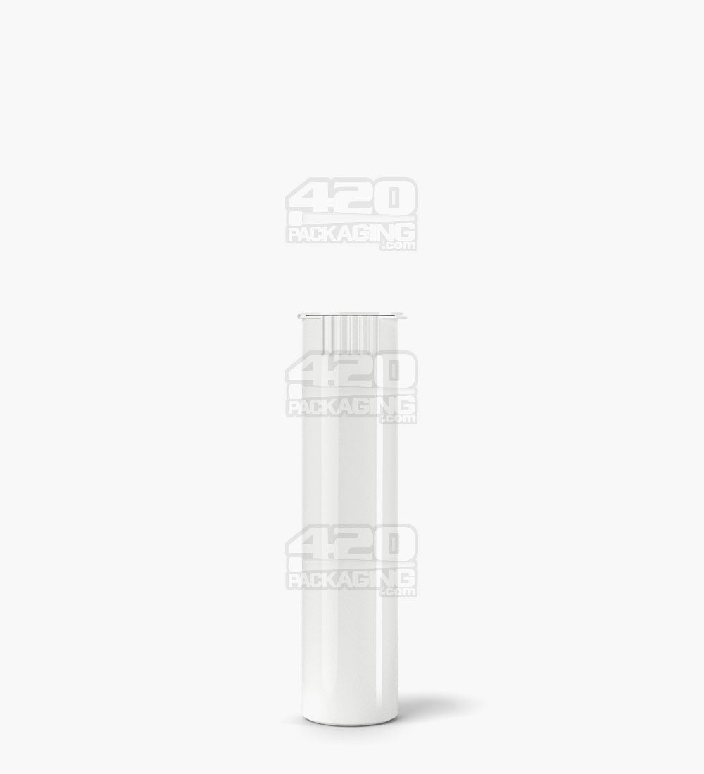 Child Resistant | Pop Top Opaque Plastic Pre-Roll Tubes (Open) | 78mm - White - 1200 Count