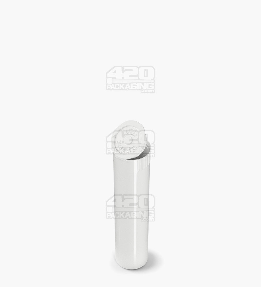 Child Resistant | Pop Top Opaque Plastic Pre-Roll Tubes (Open) | 78mm - White - 1200 Count