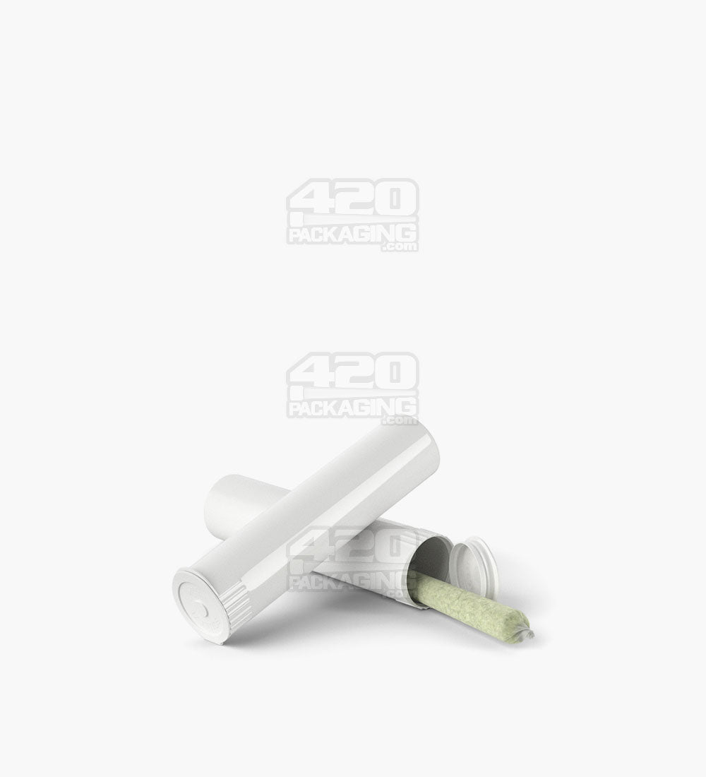 Child Resistant | Pop Top Opaque Plastic Pre-Roll Tubes (Open) | 78mm - White - 1200 Count