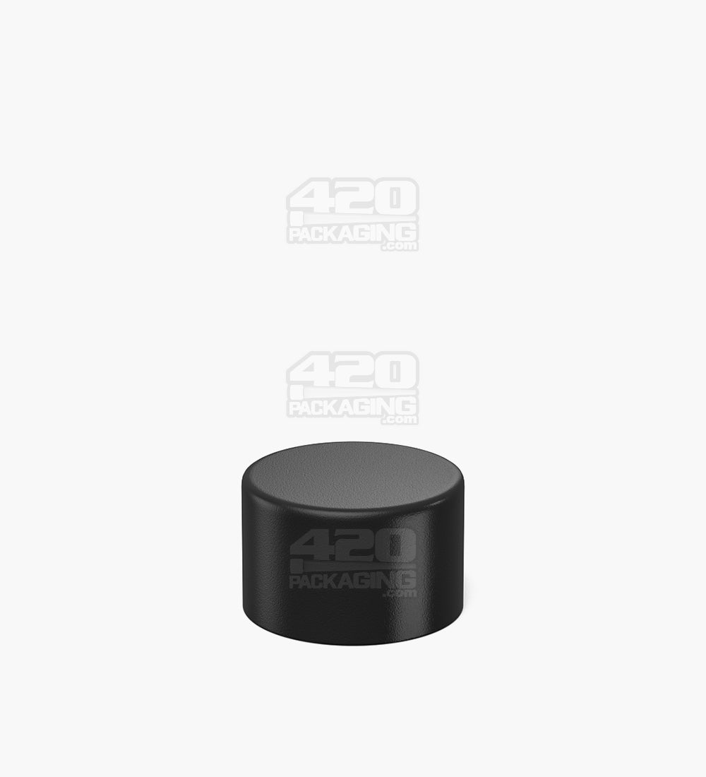 Child Resistant | Smooth Push Down & Turn Plastic Caps for Wide Body Glass Tube | 28mm - Matte Black - 200 Count