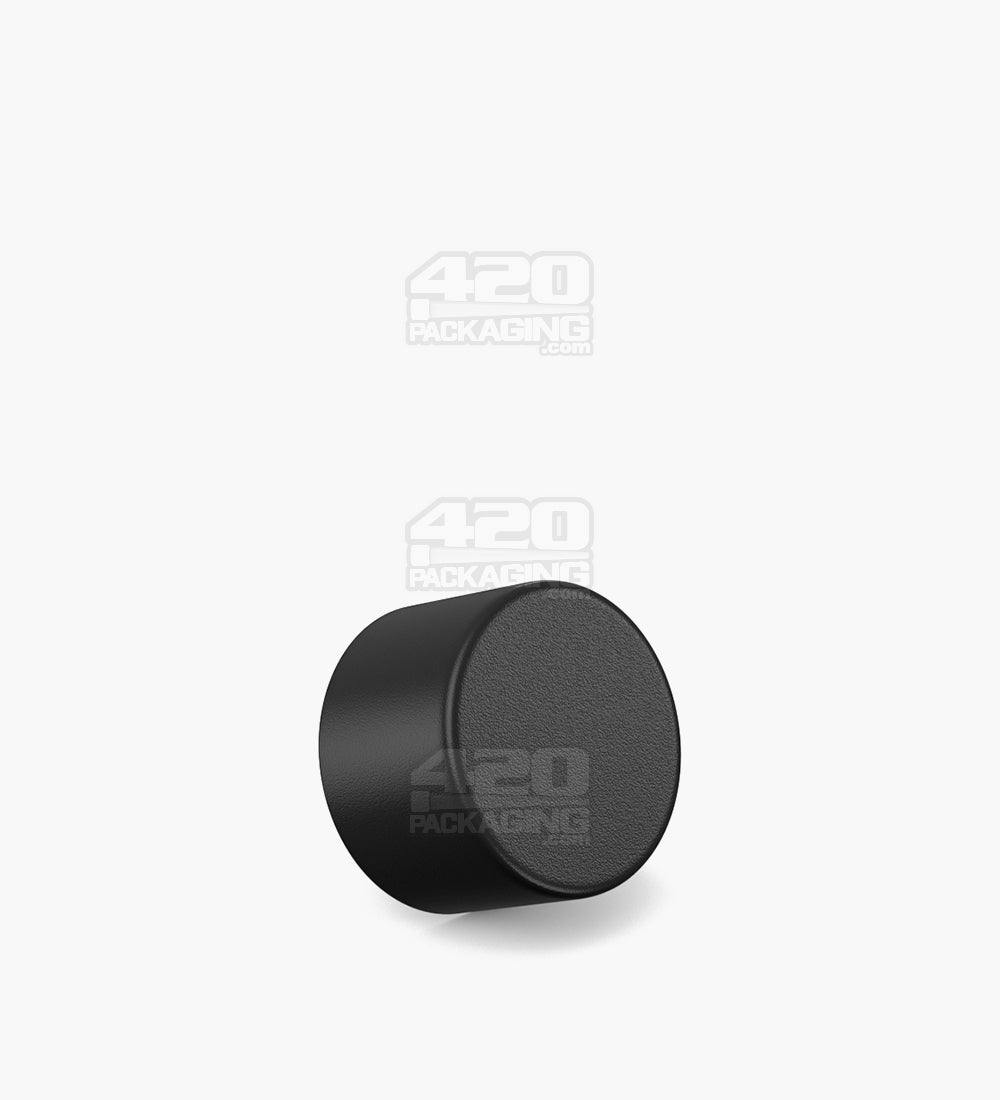 Child Resistant | Smooth Push Down & Turn Plastic Caps for Wide Body Glass Tube | 28mm - Matte Black - 200 Count