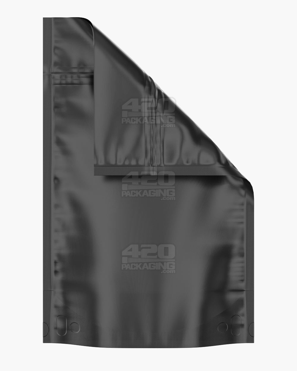 Tamper Evident | Matte Black Mylar Bags (Tear Notch) | 6in x 9.25in - 28g - 1000 Count