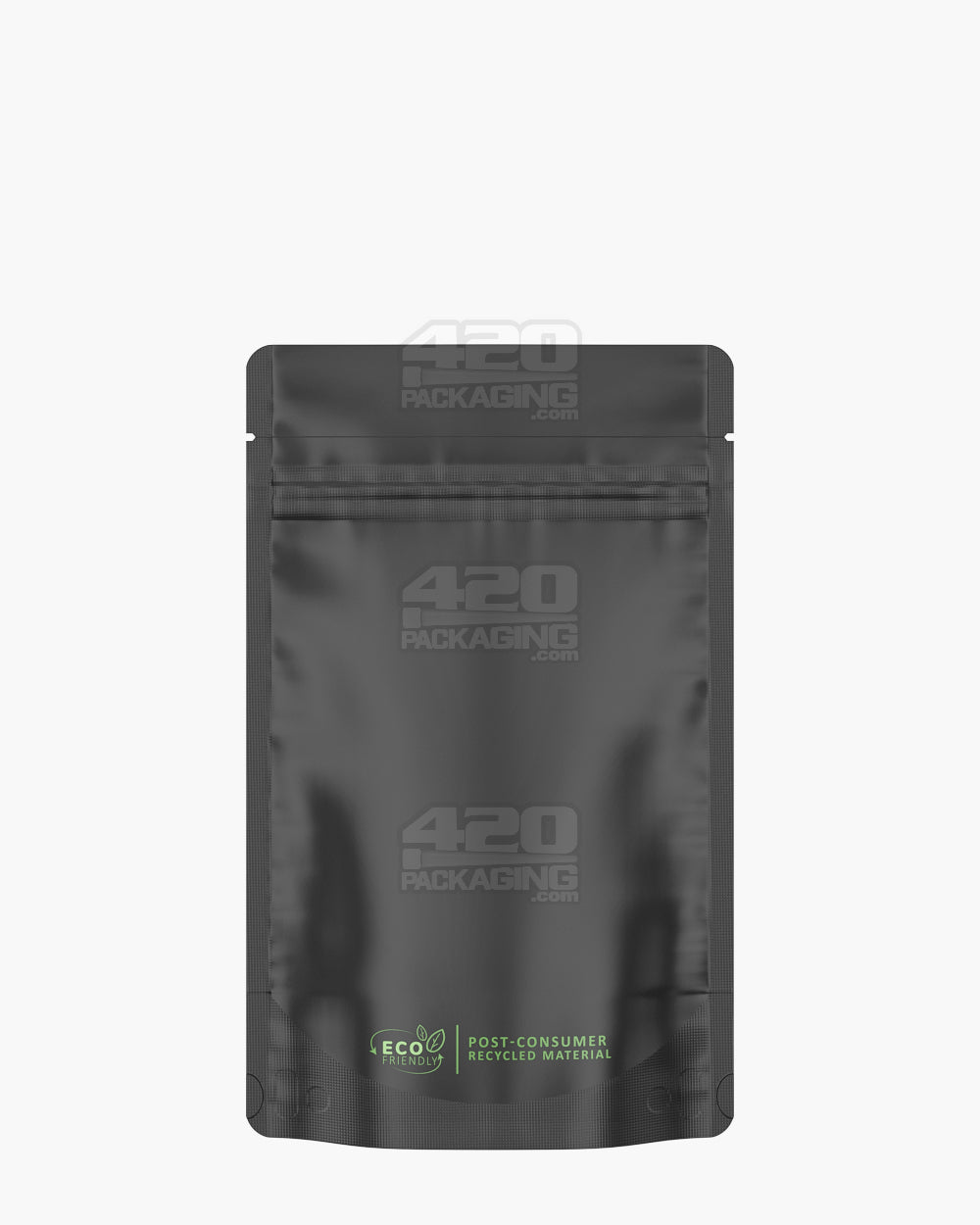 Tamper Evident | Matte Black Vista PCR Mylar Bags (Tear Notch) | 4in x 6.5in - 7g - 1000 Count