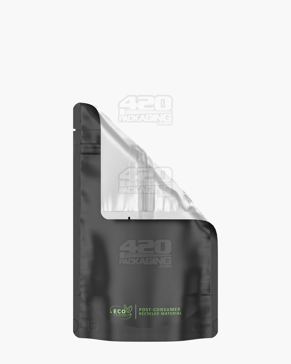 Tamper Evident | Matte Black Vista PCR Mylar Bags (Tear Notch) | 4in x 6.5in - 7g - 1000 Count
