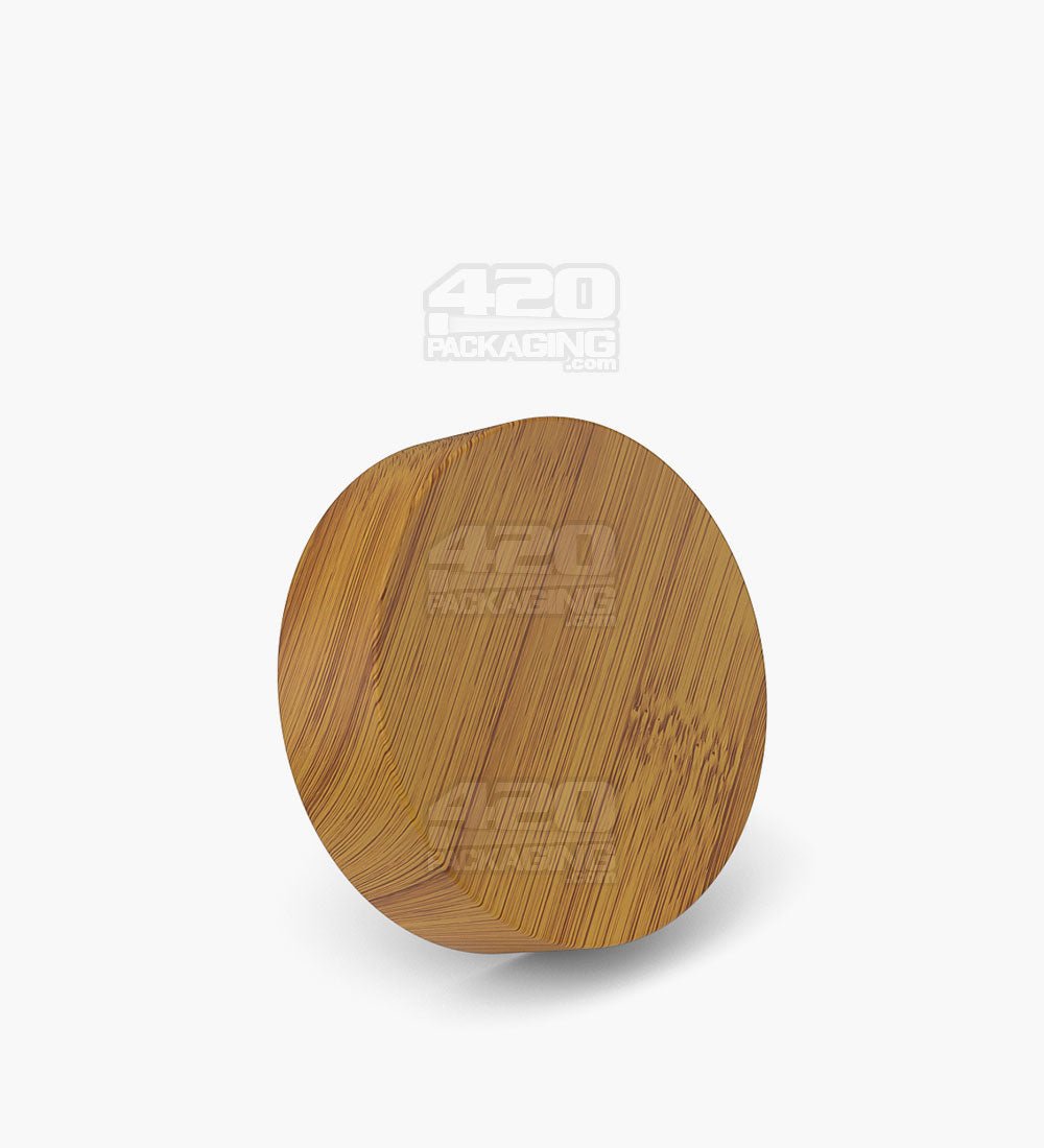55mm Flat Push Down and Turn Plastic CR Caps with Foam Liner - Bamboo Wood - 100/Box - 1