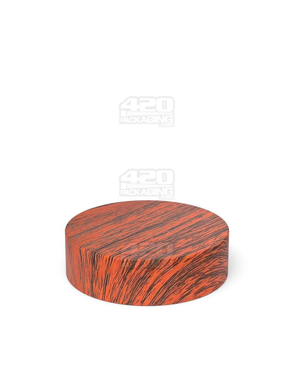 53mm Flat Push Down and Turn Plastic CR Caps with Foam Liner - Red Wood - 100/Box - 3