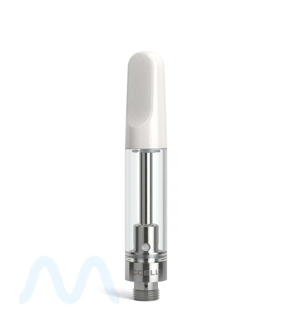 CCELL TH2-SE Glass Vape Cartridge with White Ceramic Mouthpiece | 1mL - Snap Fit | Sample