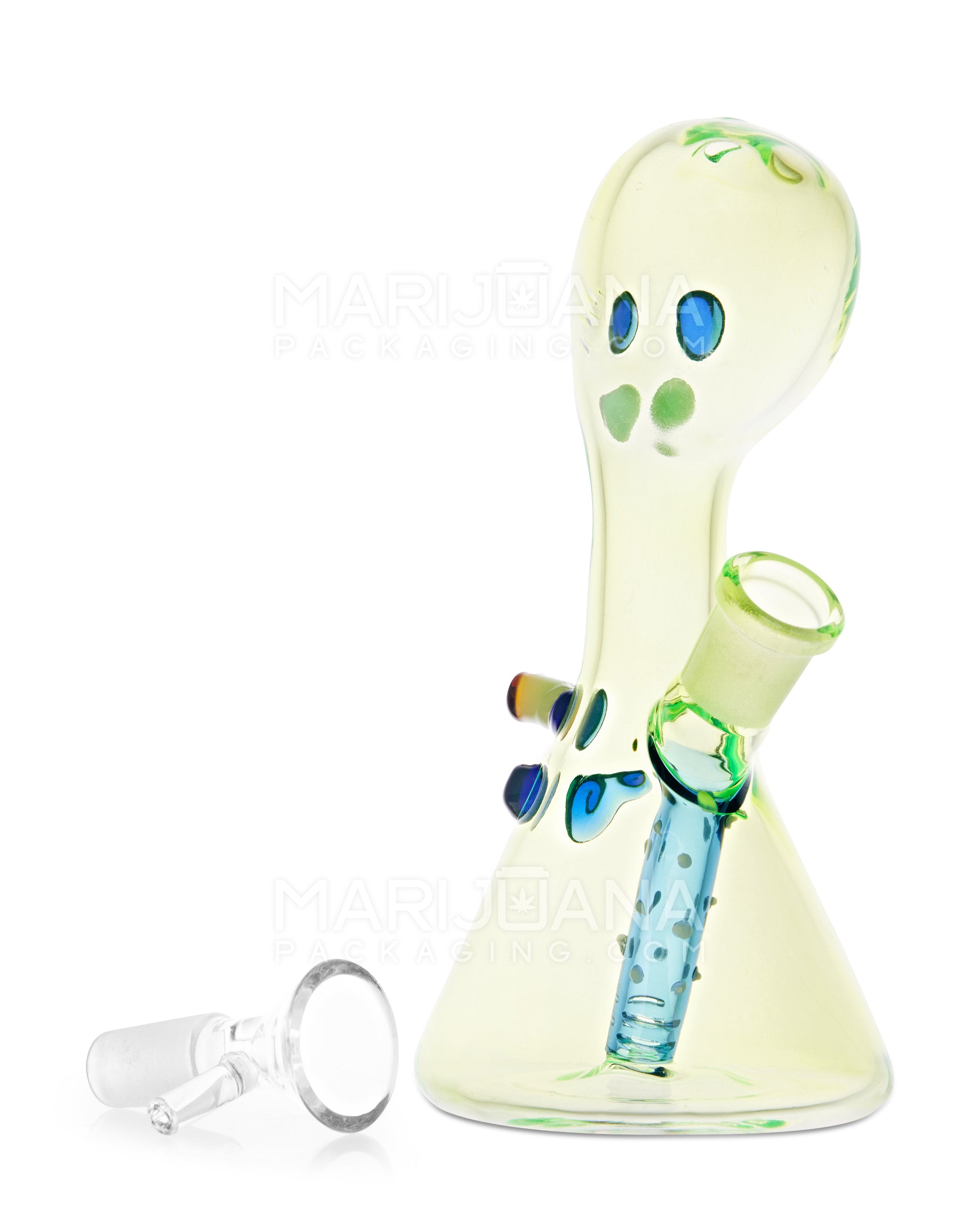 USA Glass | Glass Squid Cartoon Mini Beaker Water Pipe | 6.5in Tall - 14mm Bowl - Assorted