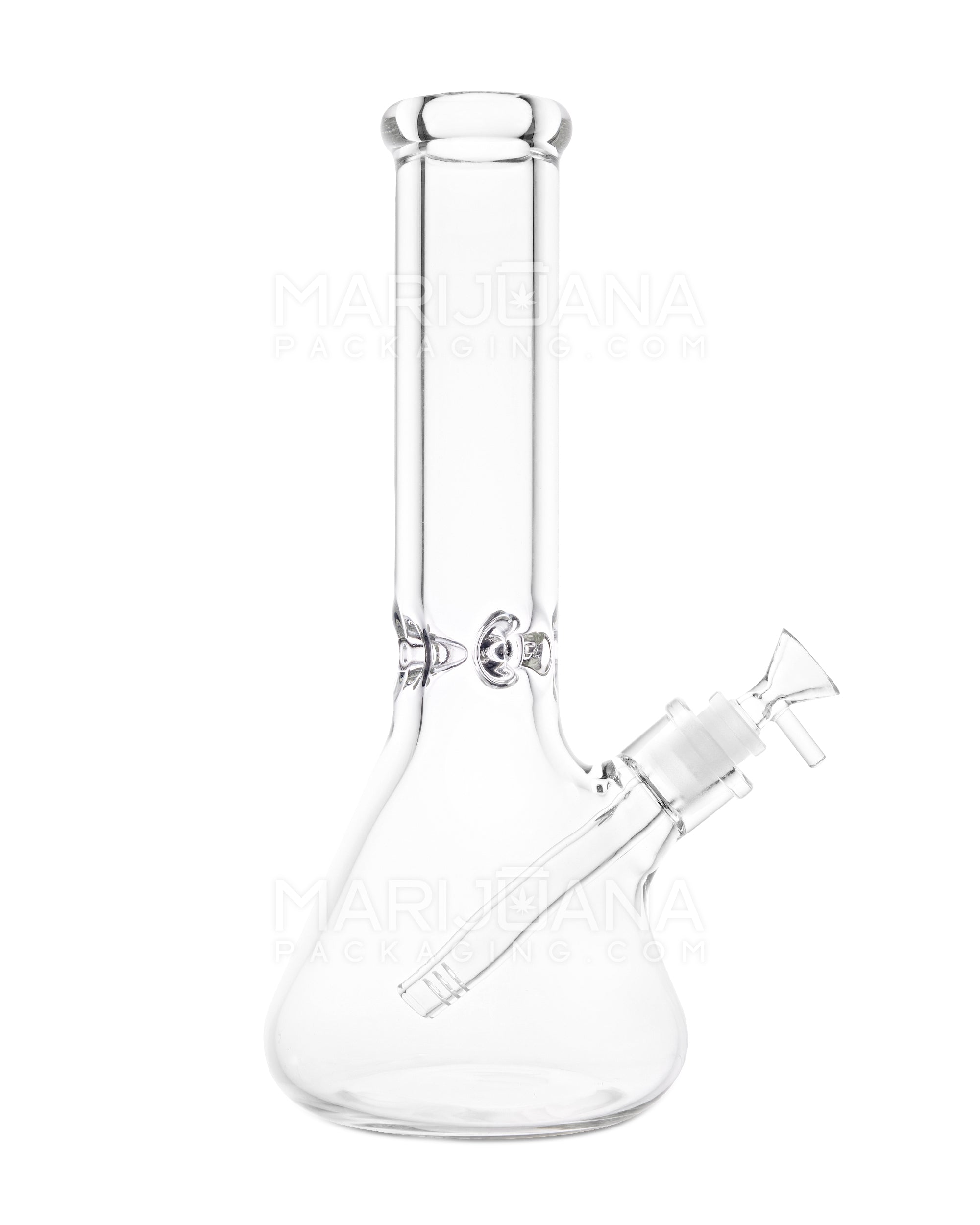 USA Glass | Straight Heavy Glass Beaker Water Pipe w/ Ice Catcher | 12in Tall - 14mm Bowl - Clear