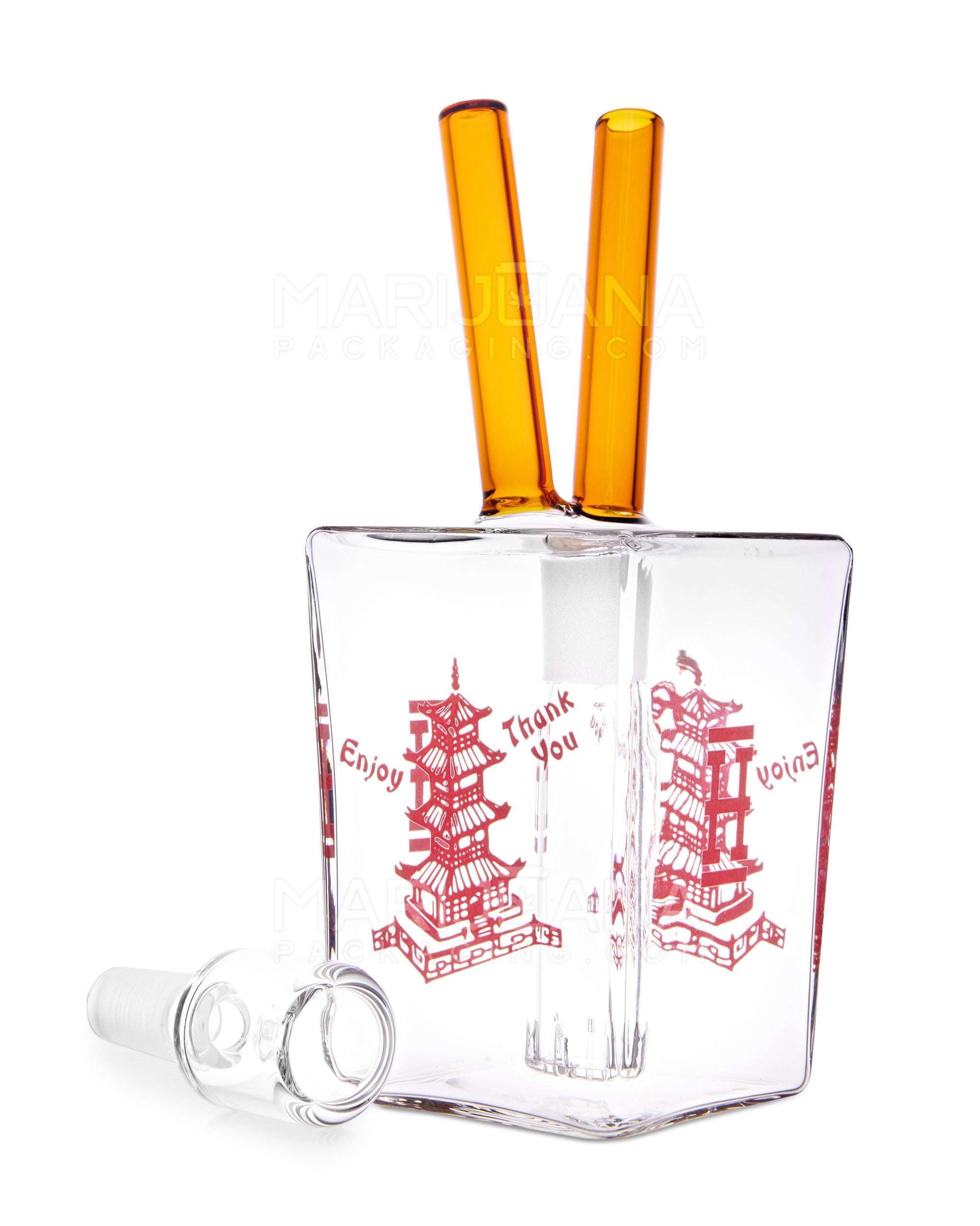 HEMPER | Chinese Takeout Mini Water Pipe | 6in Tall - 14mm Bowl - Assorted - 4