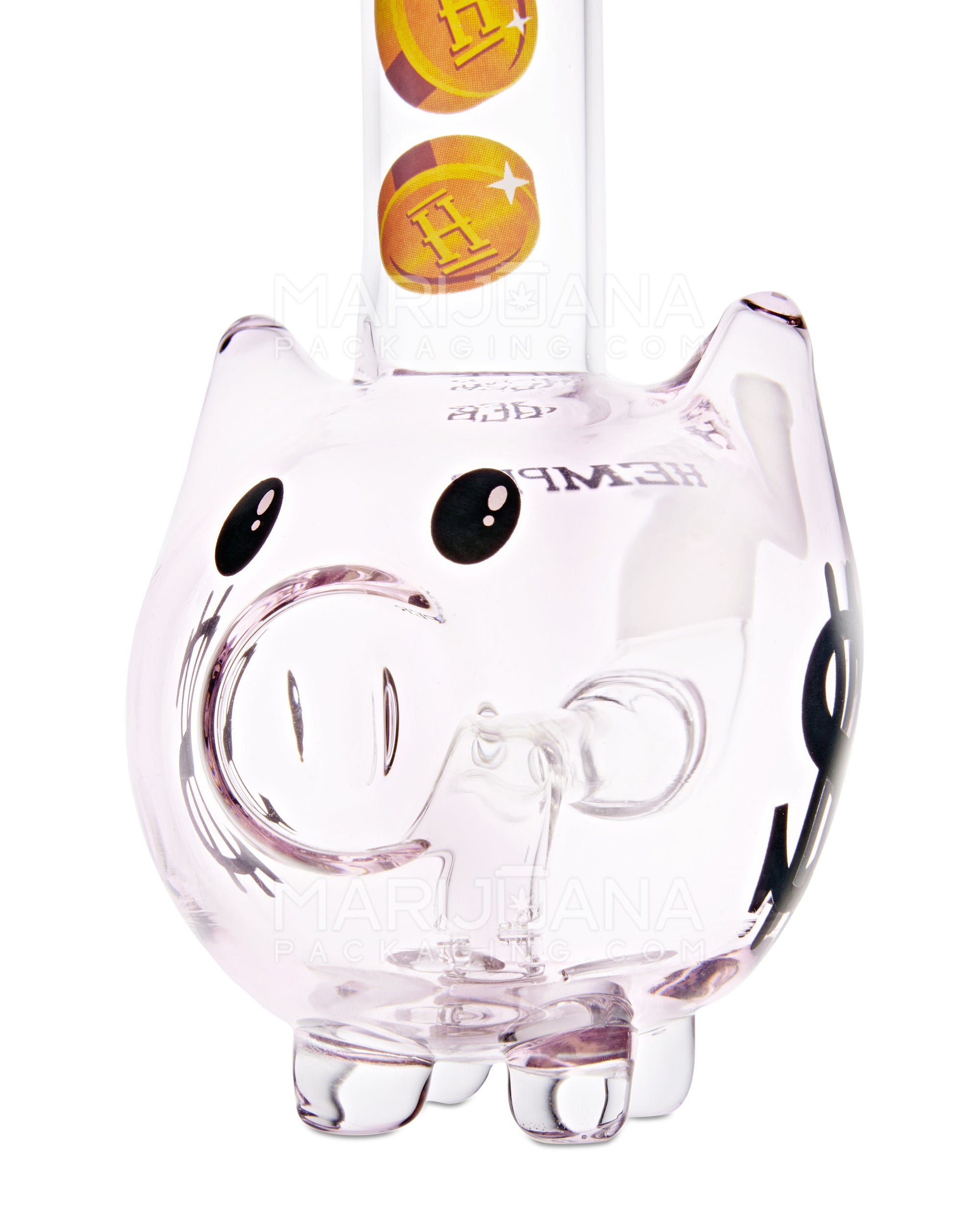 HEMPER | Piggy Bank Mini Glass Water Pipe | 7in Tall - 14mm Bowl - Assorted