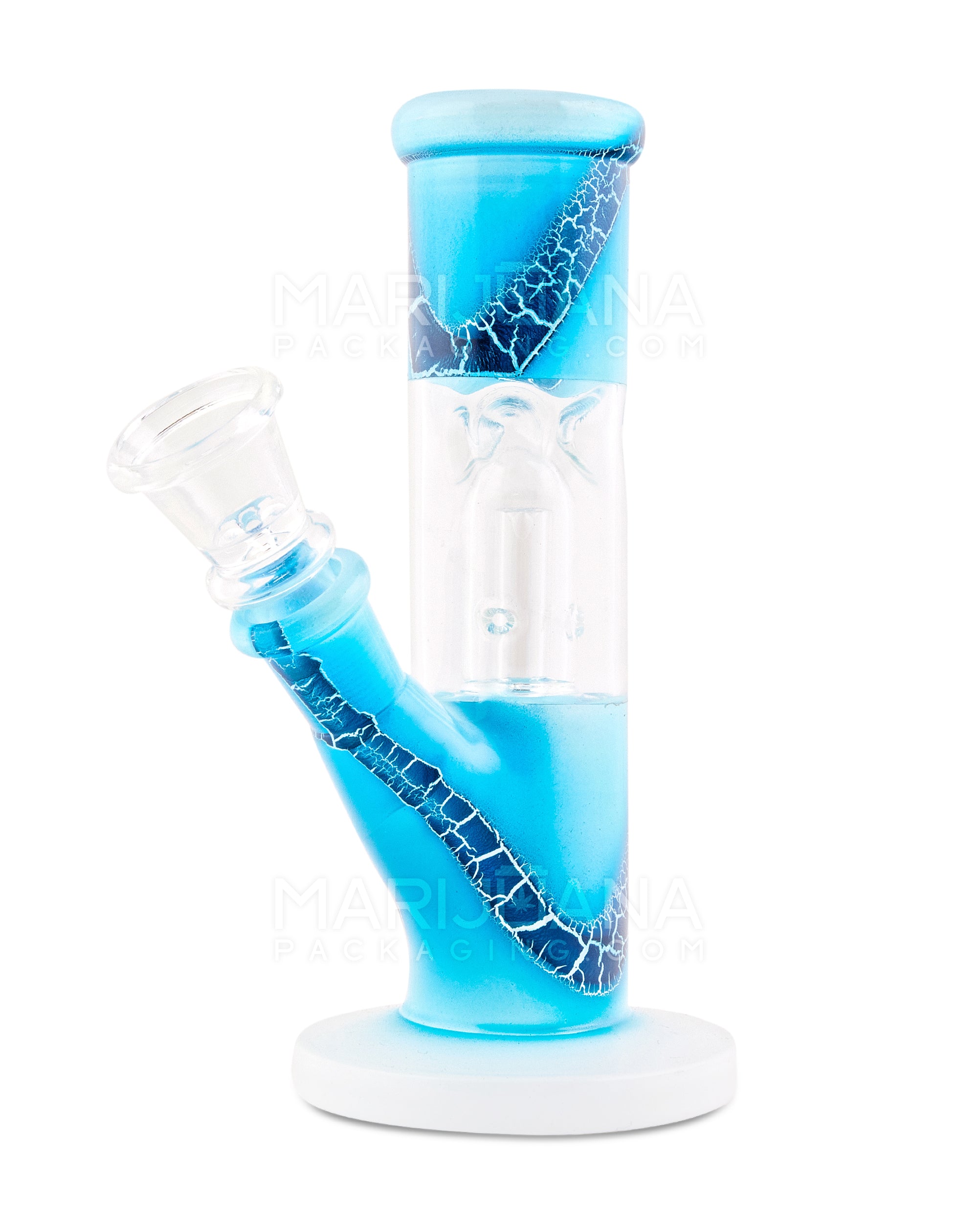 Crackle Mini Straight Shooter Water Pipe | 6.5in Tall - 14mm Bowl - Assorted