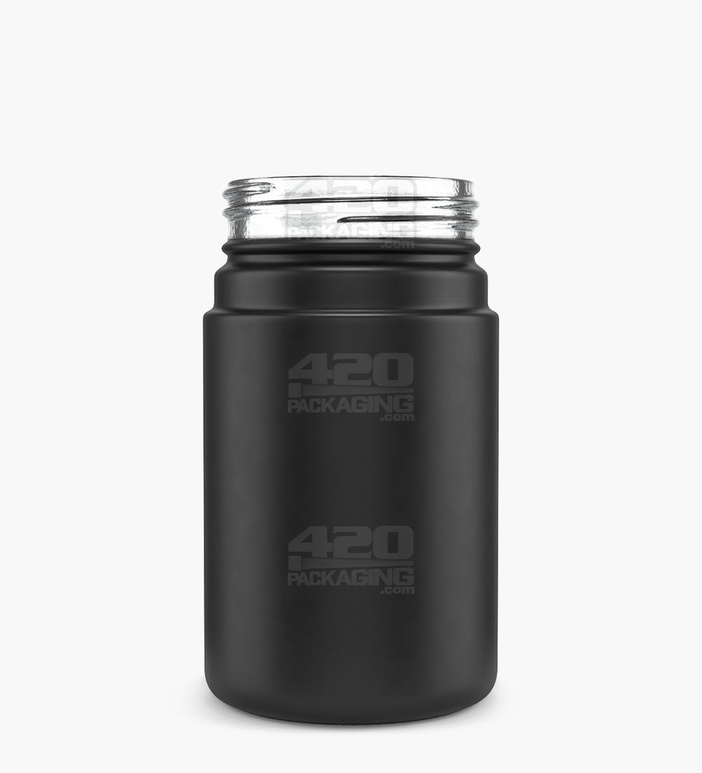 POLLEN GEAR | HiLine Straight Sided Matte Black Glass Jars | 52mm - 3.75oz - 72 Count