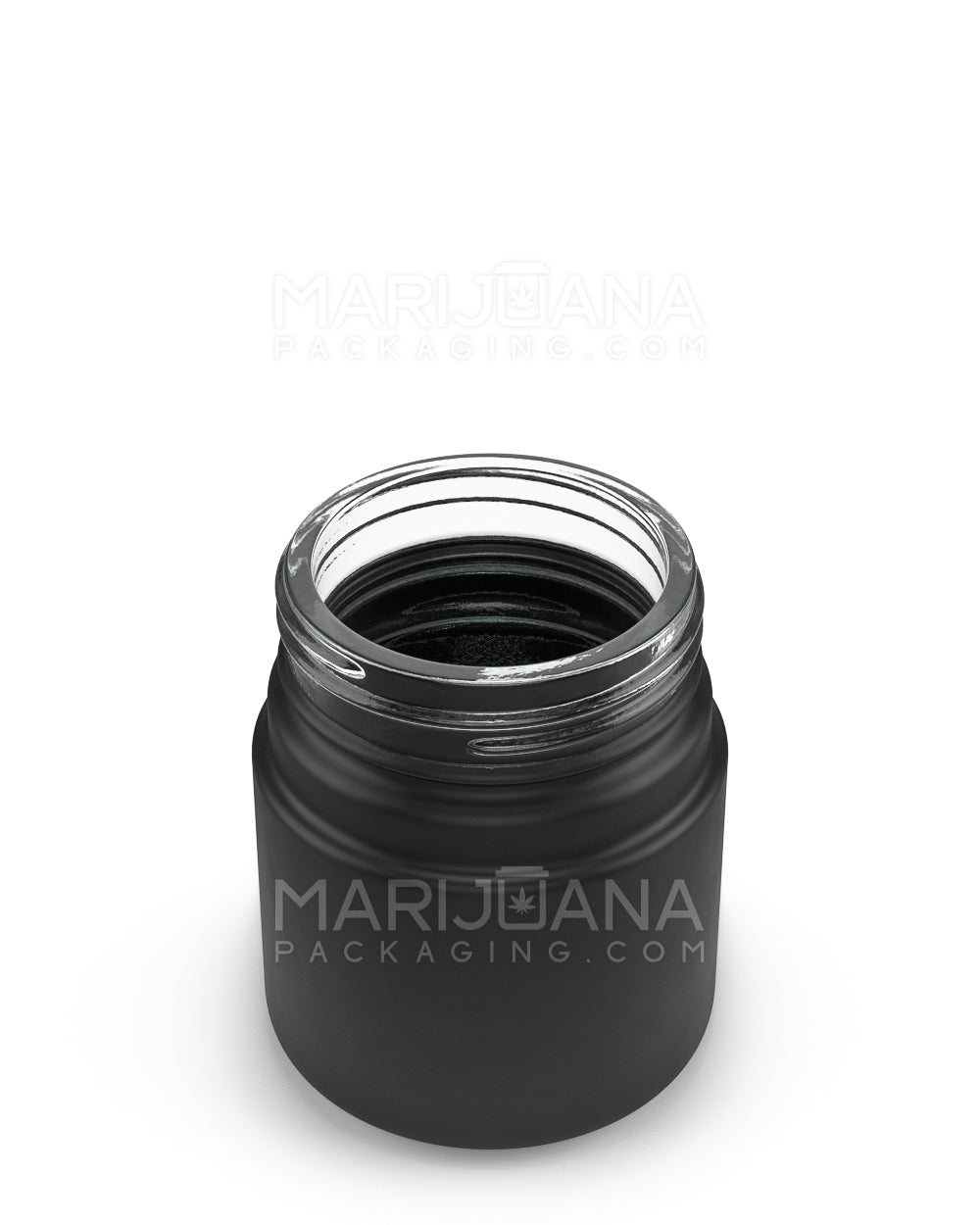 POLLEN GEAR | HiLine Straight Sided Matte Black Glass Jars | 52mm - 2.5oz - 72 Count