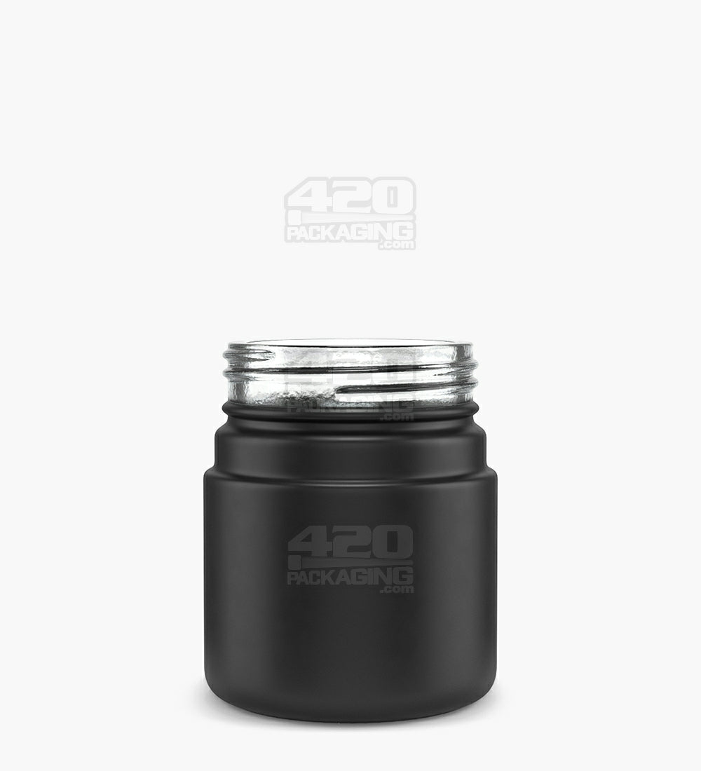 POLLEN GEAR | HiLine Straight Sided Matte Black Glass Jars | 52mm - 2.5oz - 72 Count