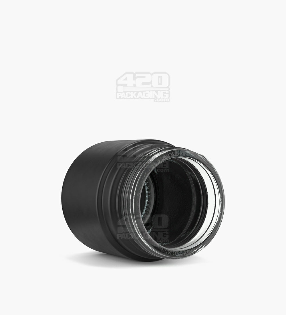 POLLEN GEAR | HiLine Straight Sided Matte Black Glass Jars | 52mm - 2.5oz - 72 Count